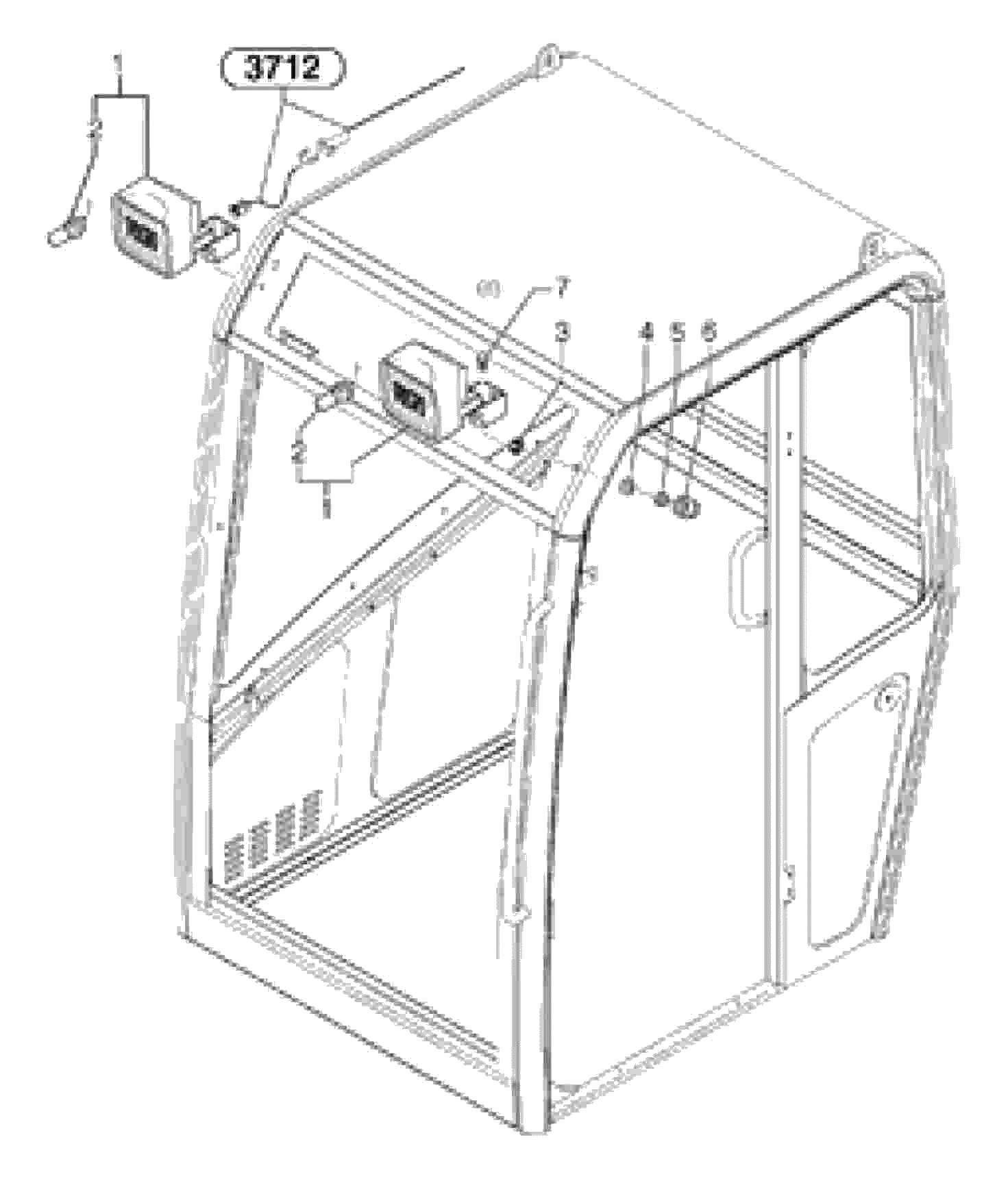 Схема запчастей Volvo EC20B TYPE 272 XT/XTV - 34824 Front headlight on cab 