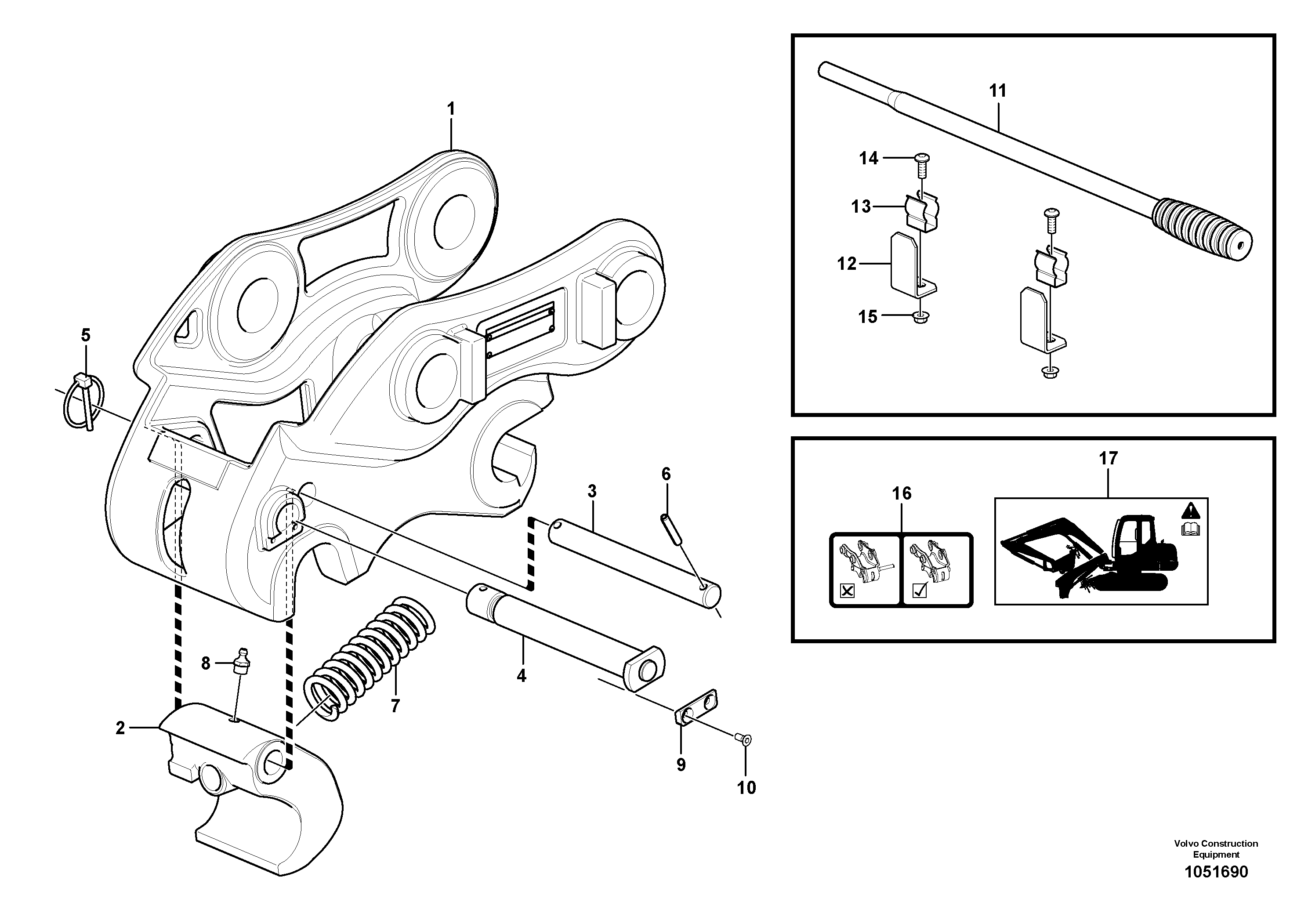 Схема запчастей Volvo EC20B TYPE 272 XT/XTV - 7716 Quickfit, mechanical 