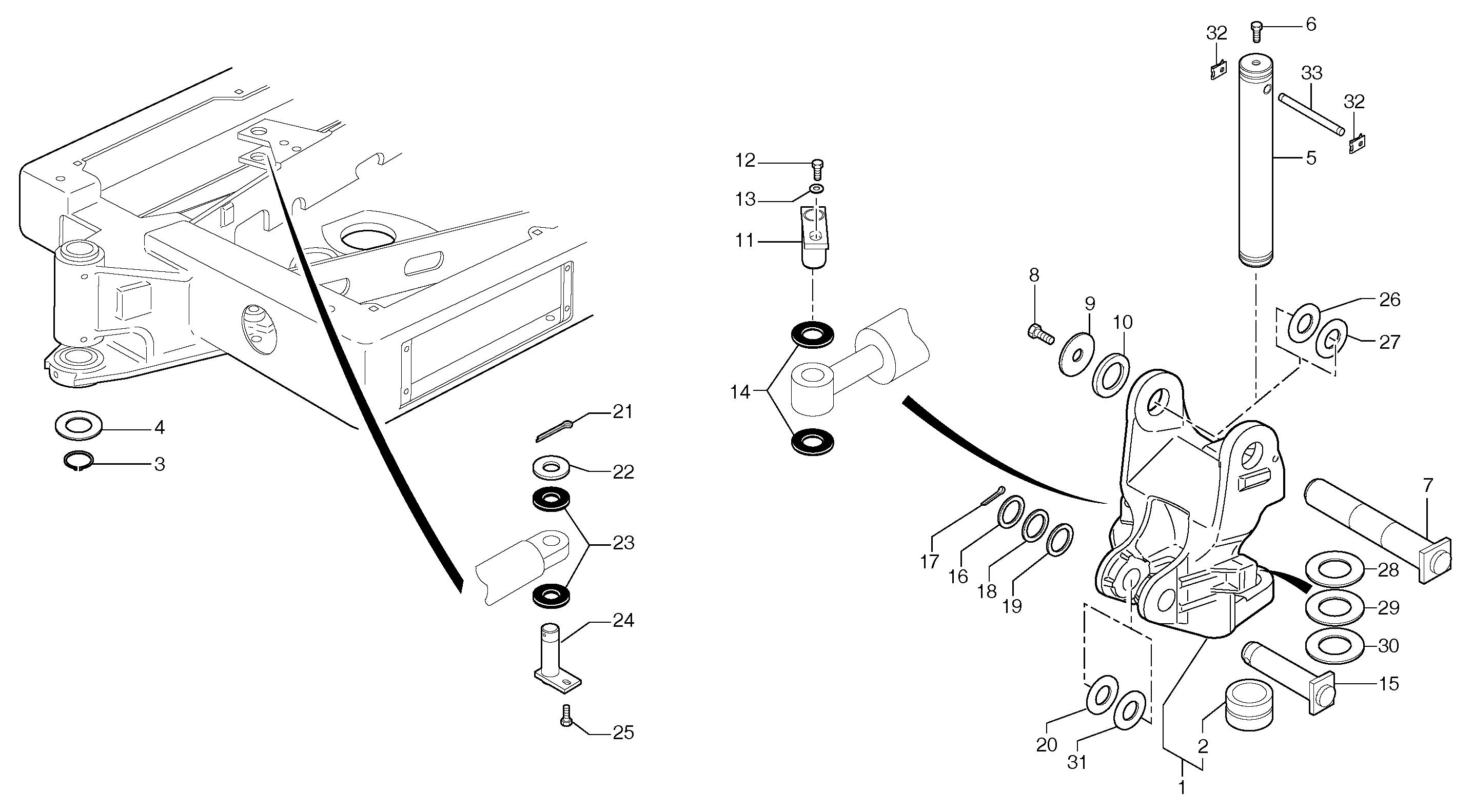 Схема запчастей Volvo EC20B TYPE 272 XT/XTV - 57555 Pivot pin 