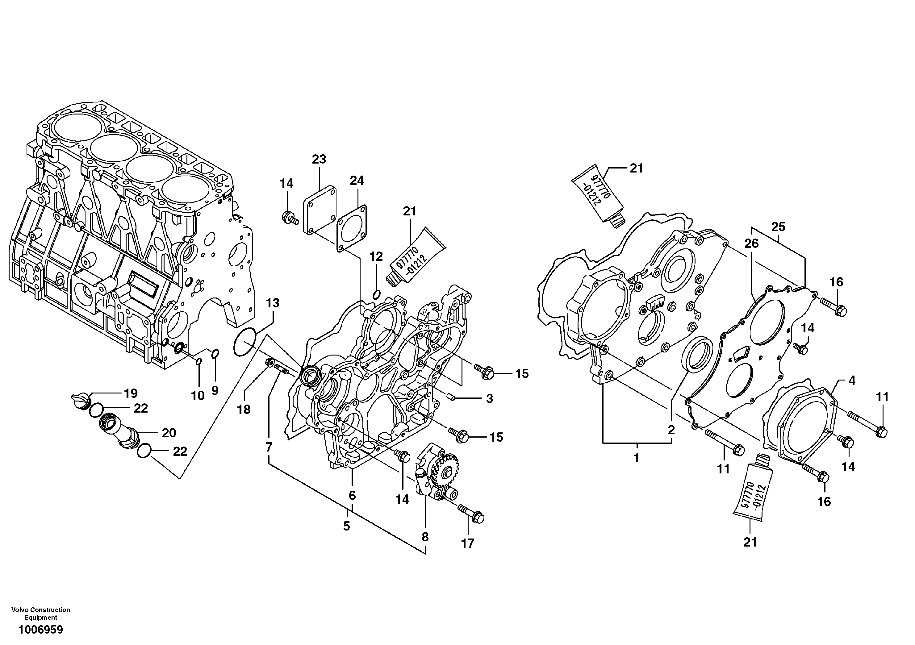 Схема запчастей Volvo EC55B - 102120 Timing gear casing 