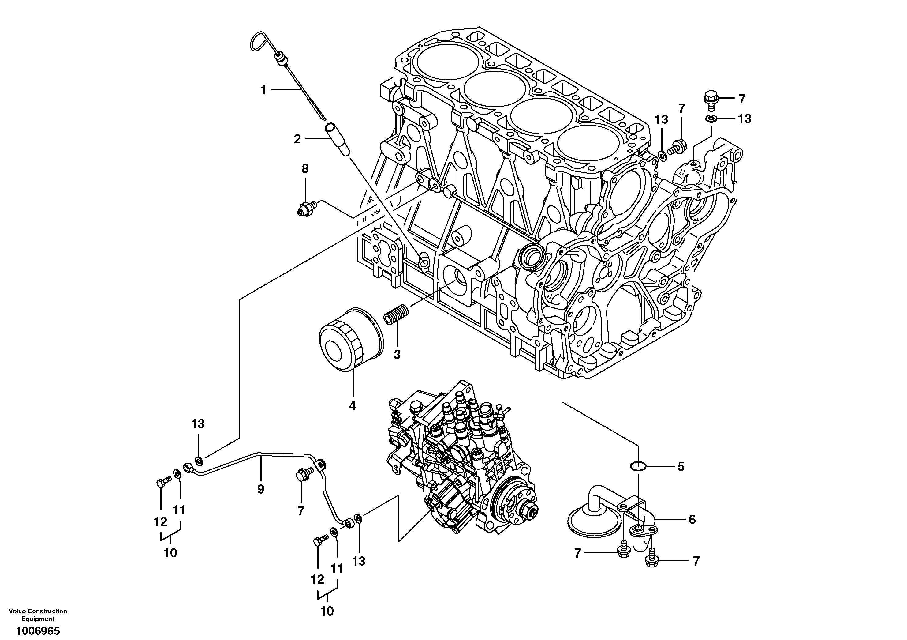 Схема запчастей Volvo EC55B - 53369 Система масляной смазки 