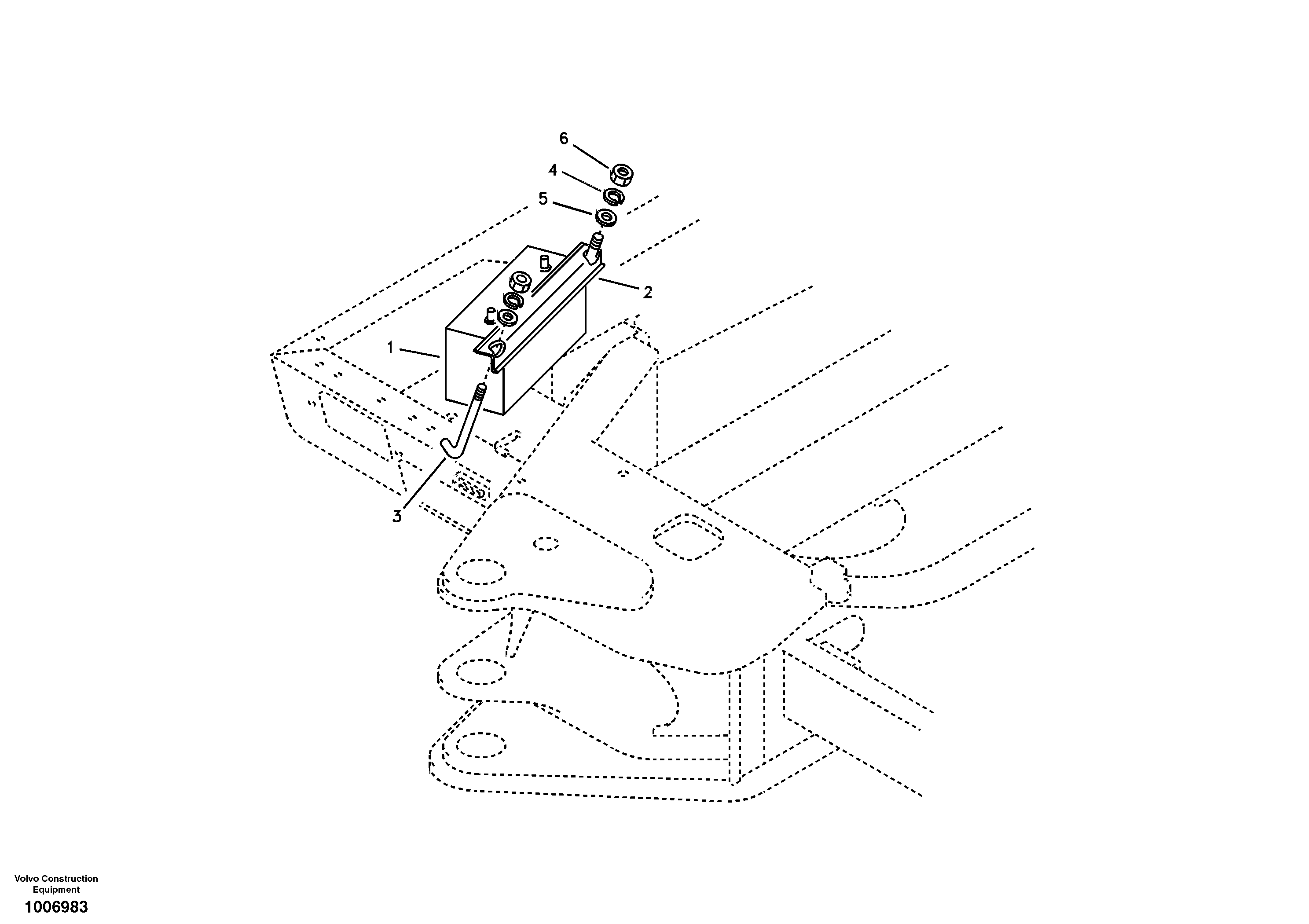 Схема запчастей Volvo EC55B - 32021 Battery with assembling details 