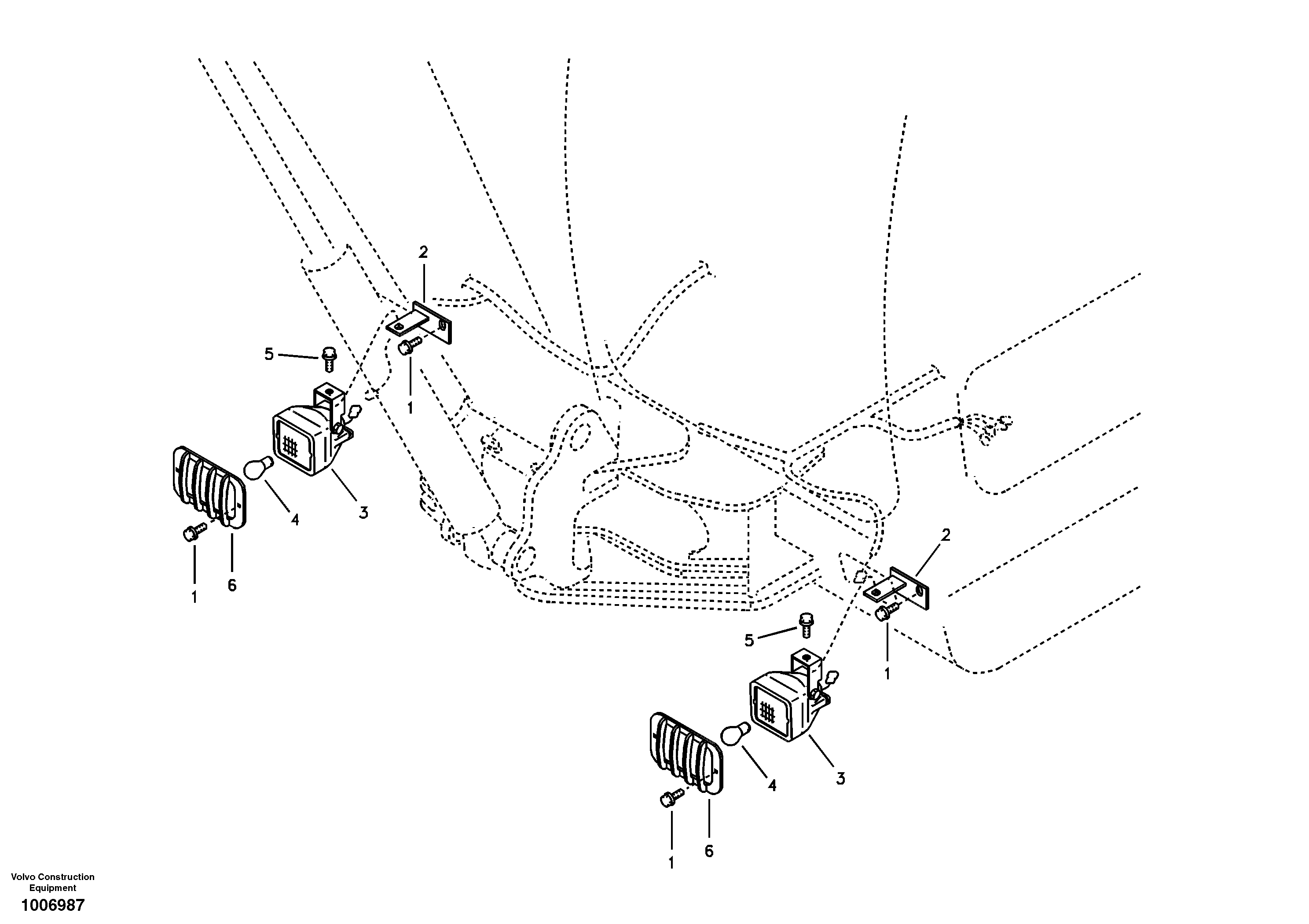 Схема запчастей Volvo EC55B - 32658 Lighting, front 