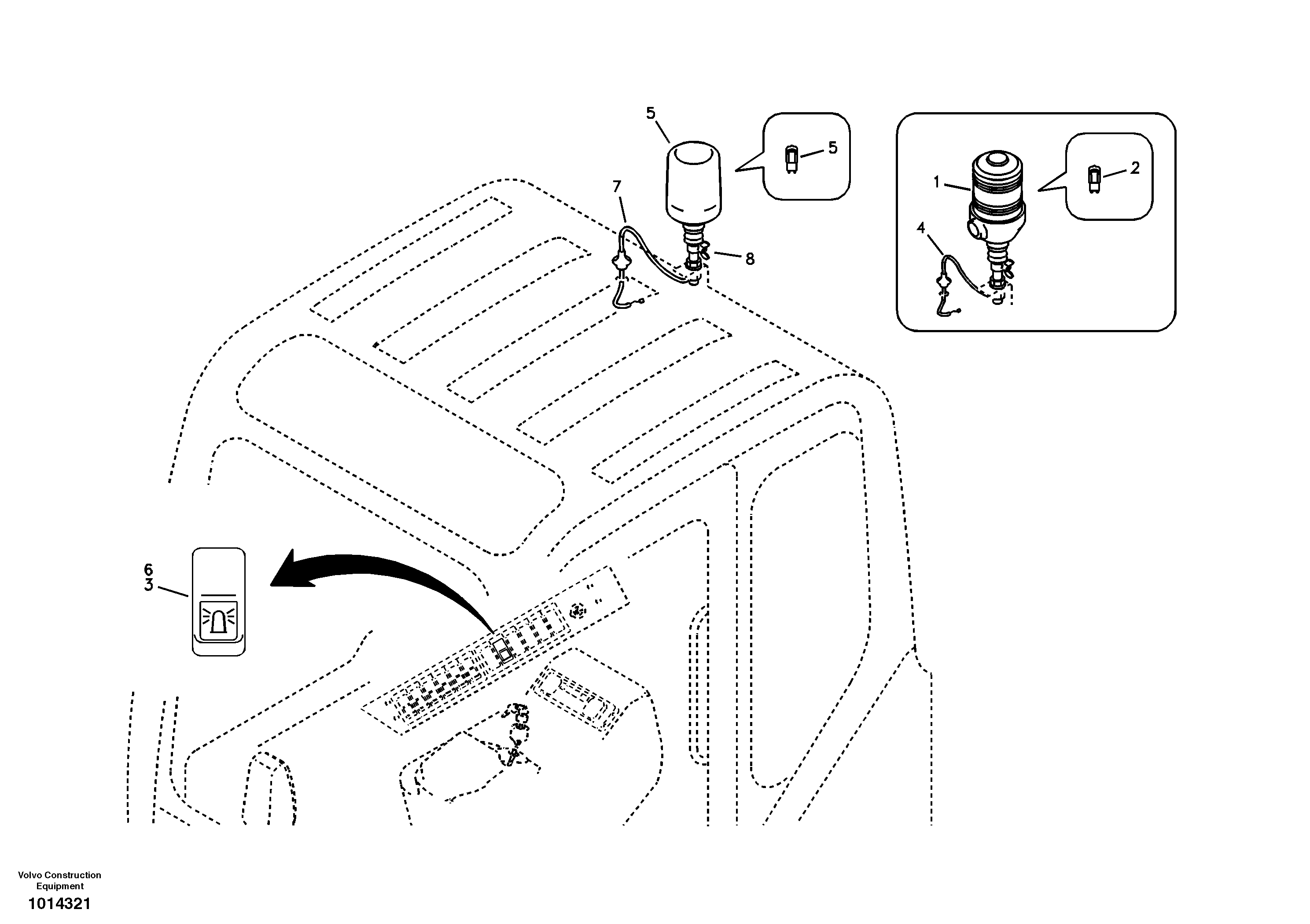 Схема запчастей Volvo EC55B - 32669 Rotating beacon 