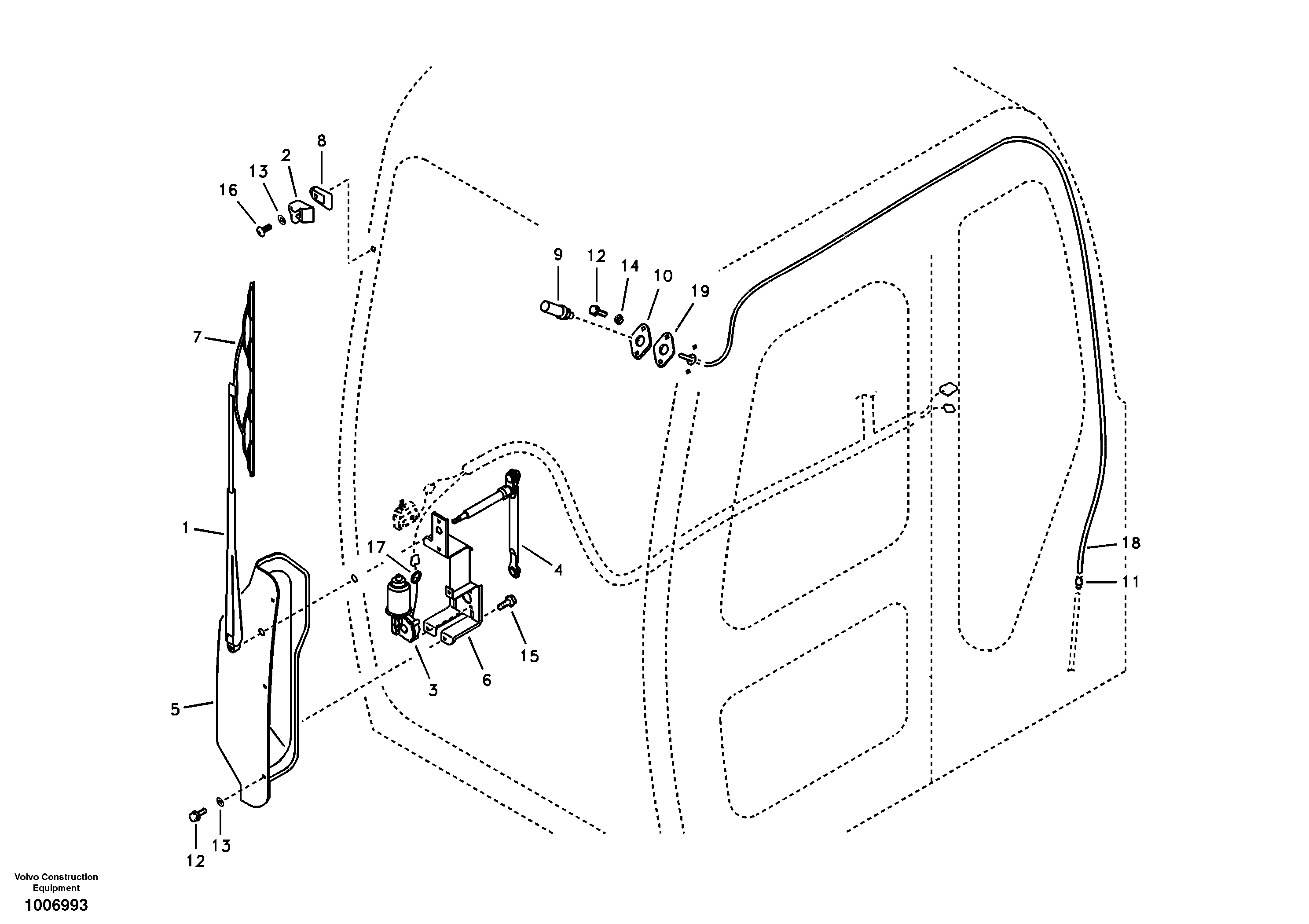 Схема запчастей Volvo EC55B - 32678 Стеклоочиститель лобового стекла (ветрового) 