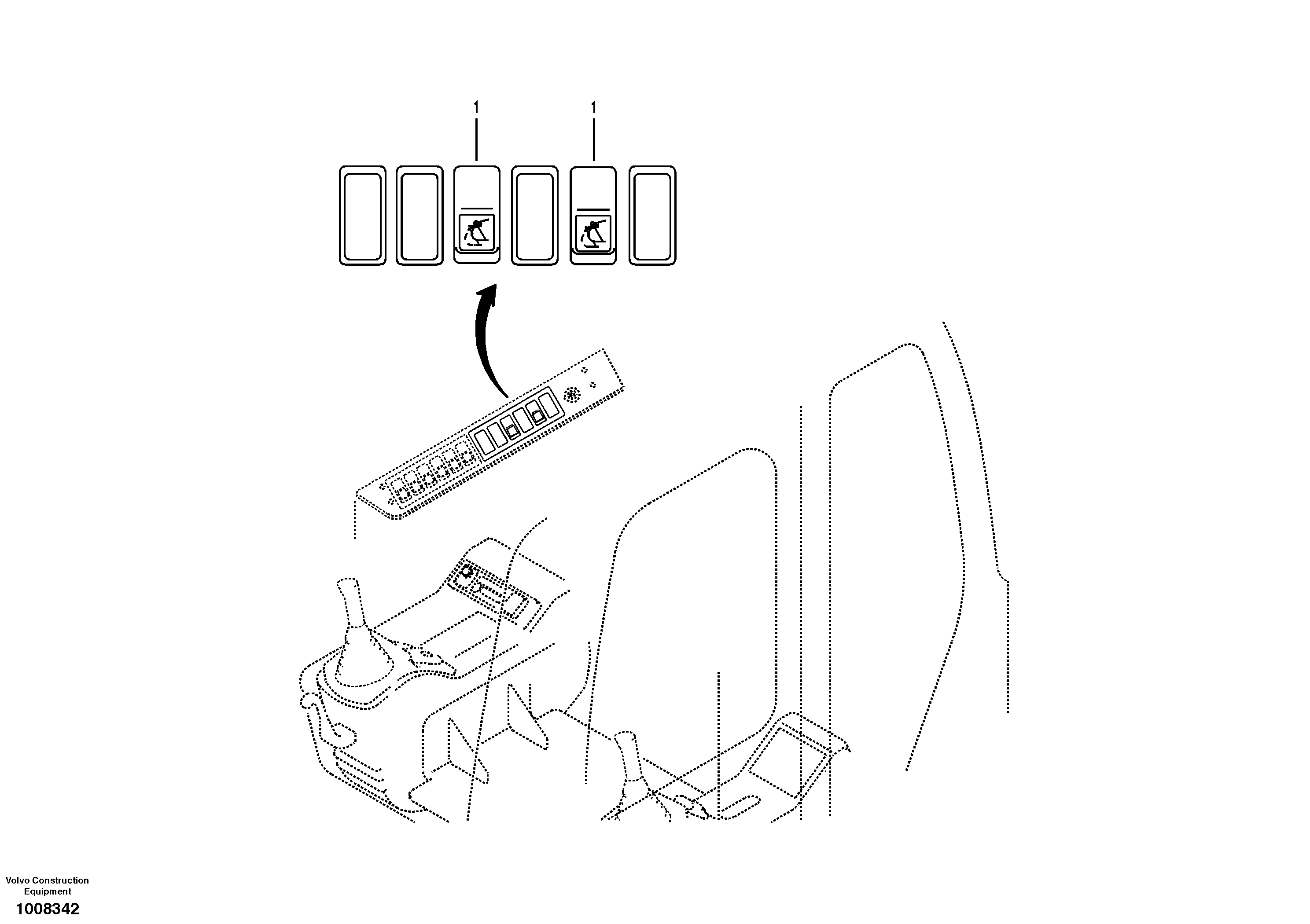 Схема запчастей Volvo EC55B - 33279 Switch, quickfit control 