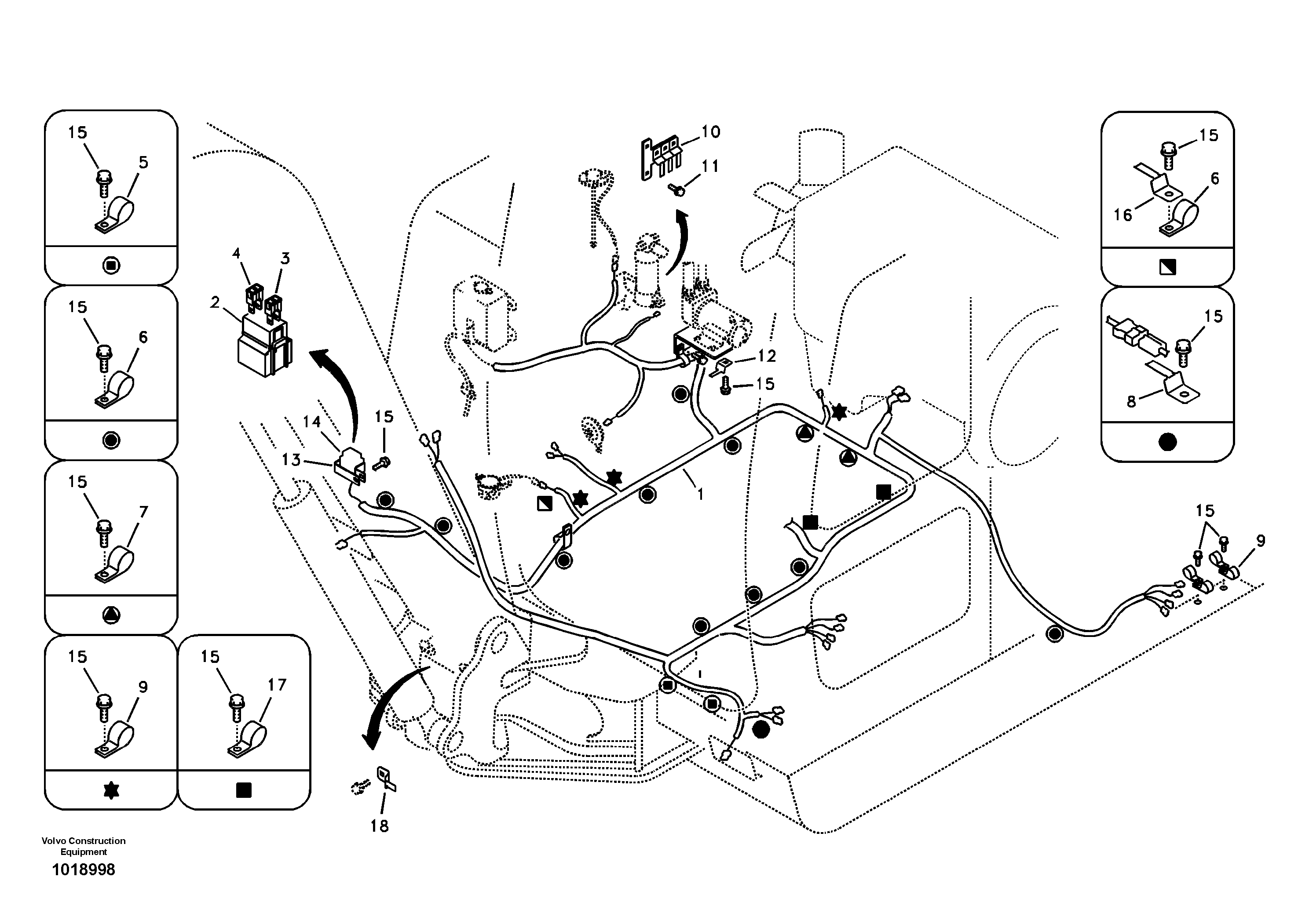 Схема запчастей Volvo EC55B - 59212 Cable and wire harness, main 