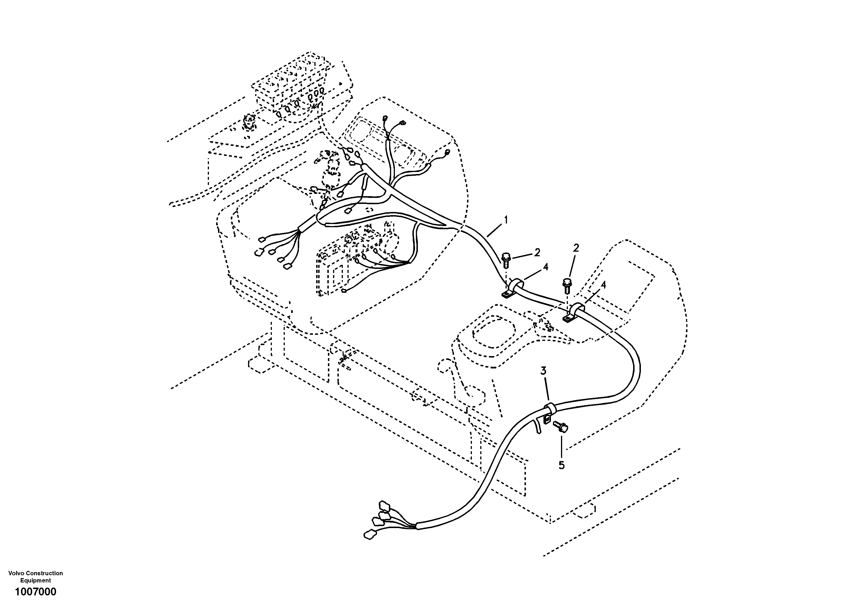Схема запчастей Volvo EC55B - 94053 Cable and wire harness, instrument panel 