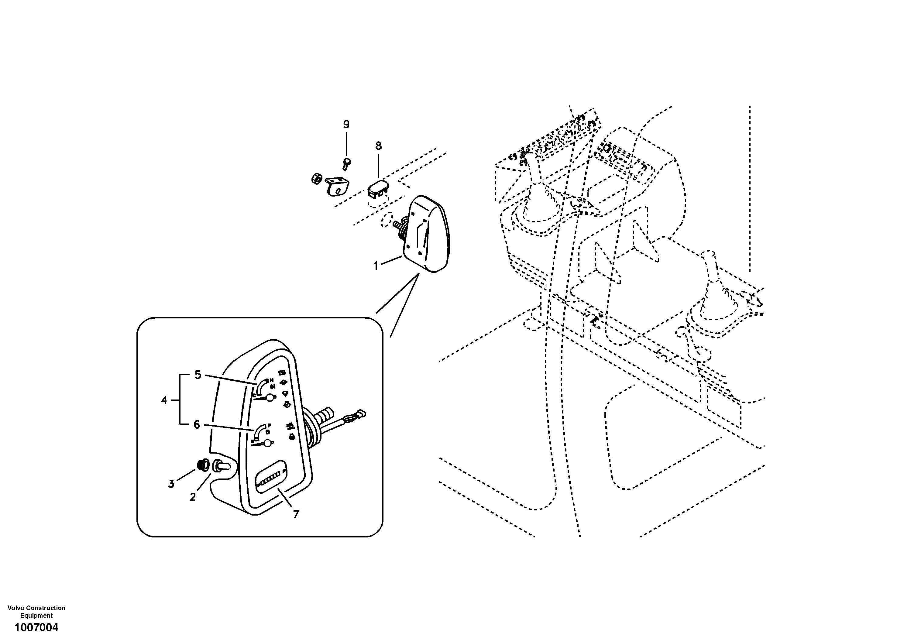 Схема запчастей Volvo EC55B - 34245 Instrument panel, warning unit and information unit 