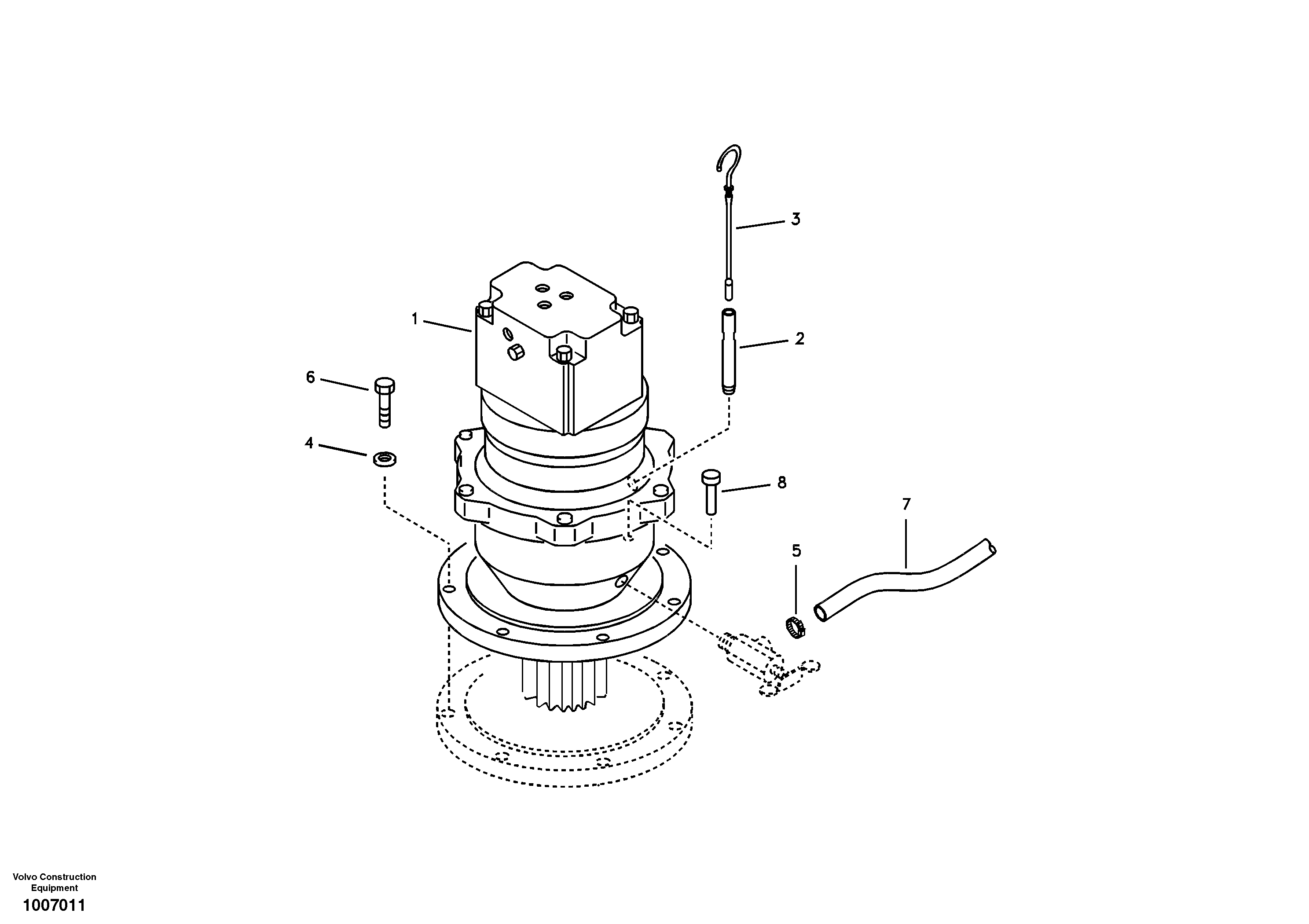 Схема запчастей Volvo EC55B - 32572 Swing motor with mounting parts 