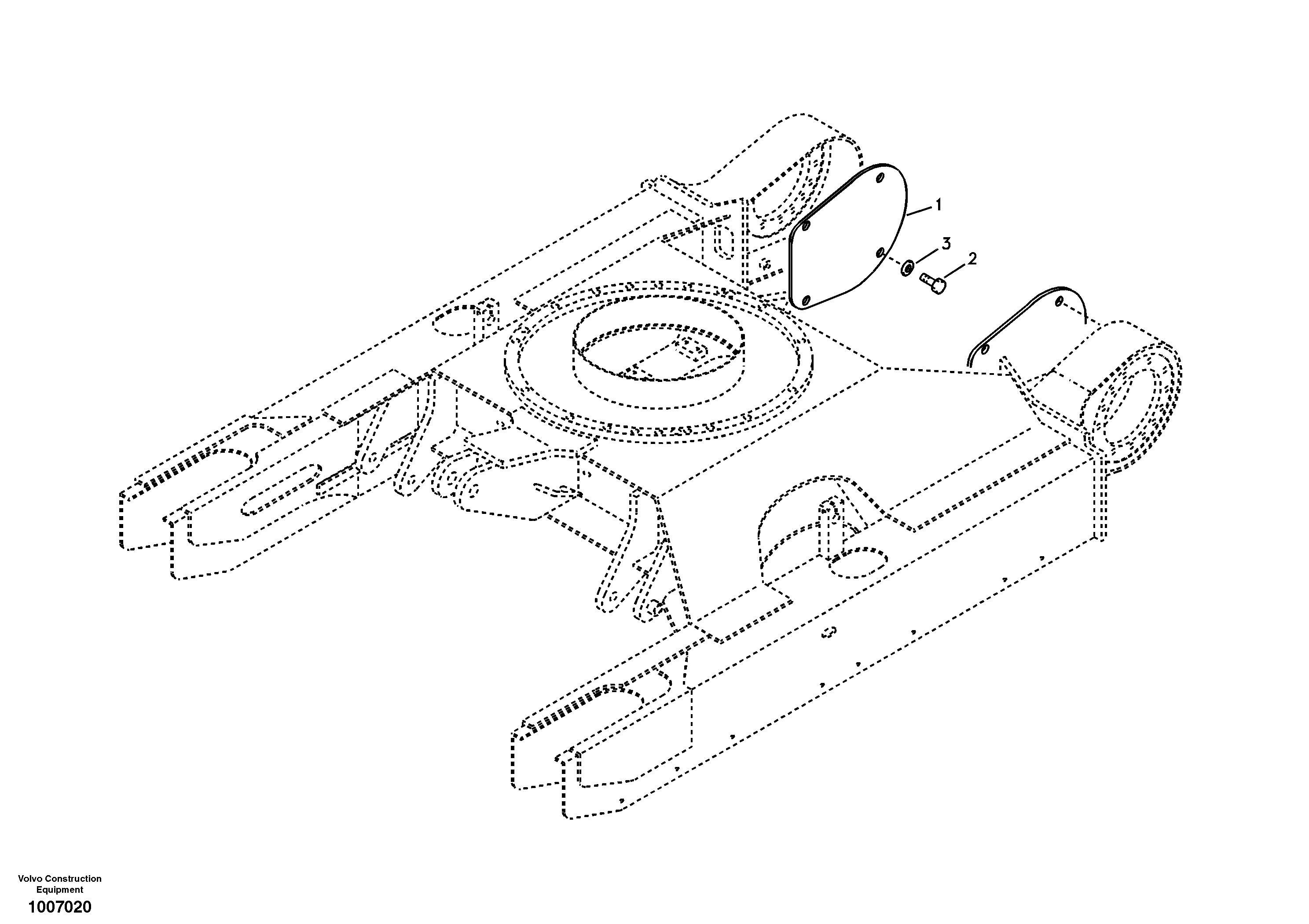 Схема запчастей Volvo EC55B - 33232 Protective plate for travel motor 