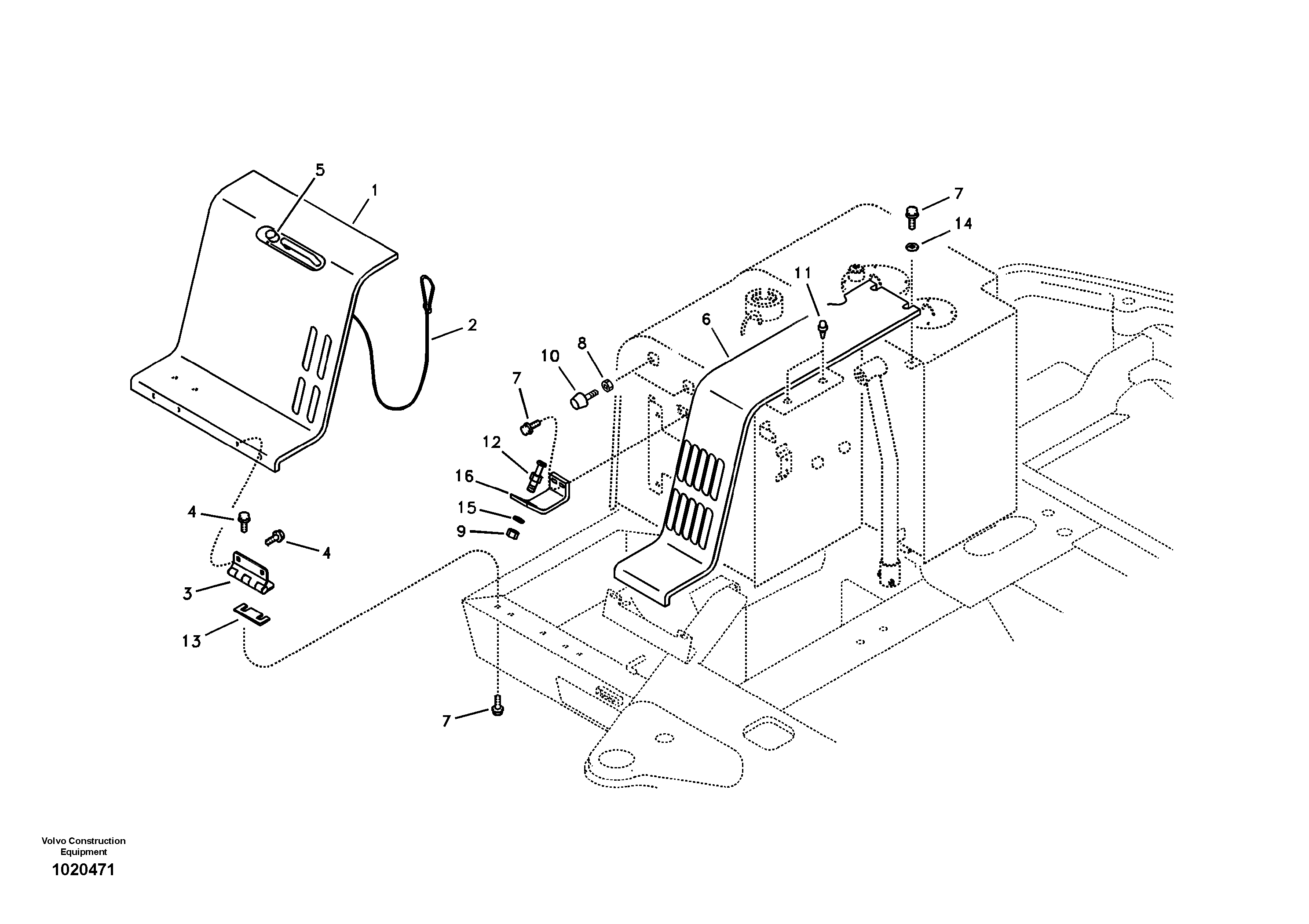 Схема запчастей Volvo EC55B - 75310 Cowl frame 