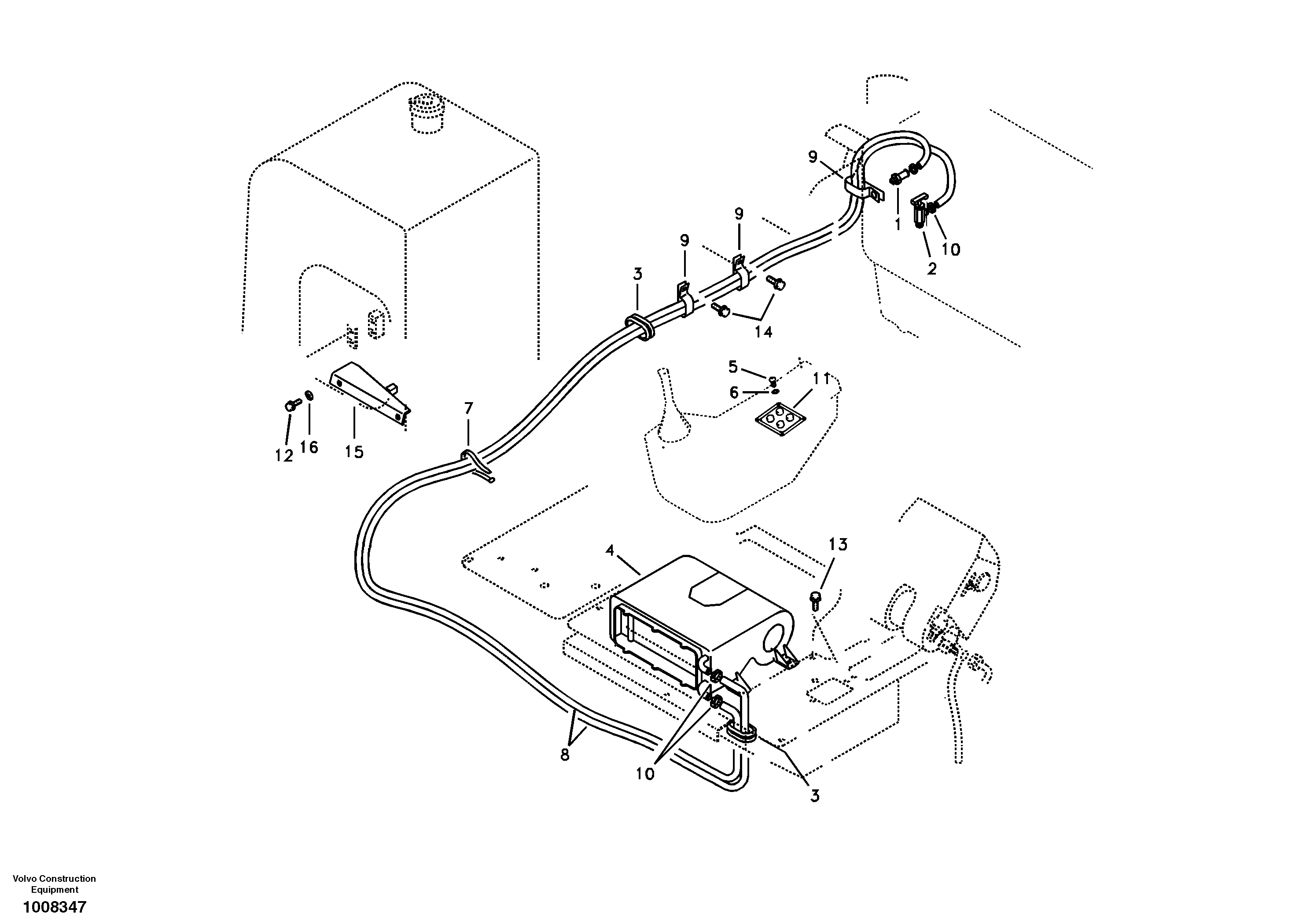 Схема запчастей Volvo EC55B - 102062 Heating line 