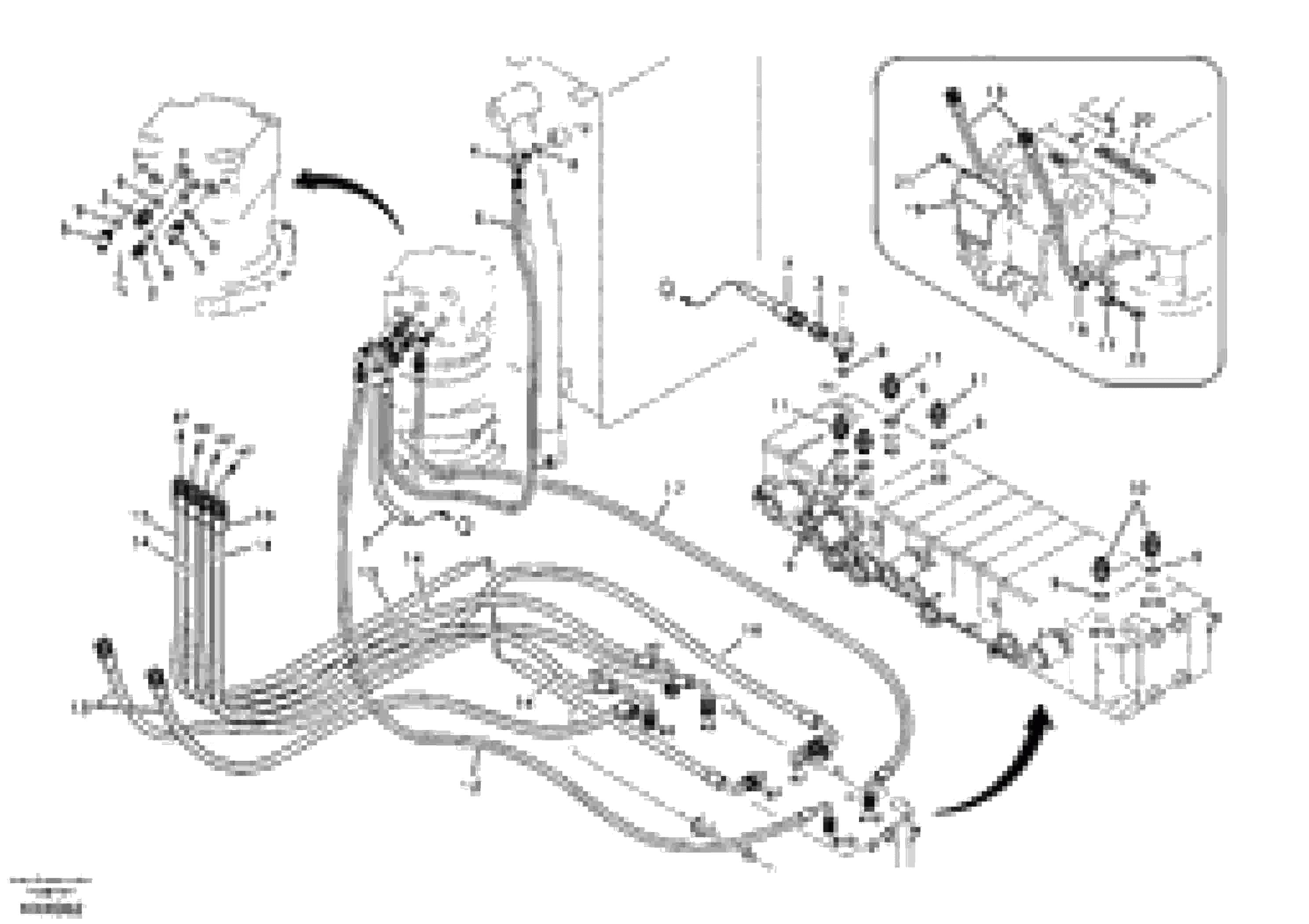 Схема запчастей Volvo EC55B - 78536 Hydraulic system, control valve to boom and swing 