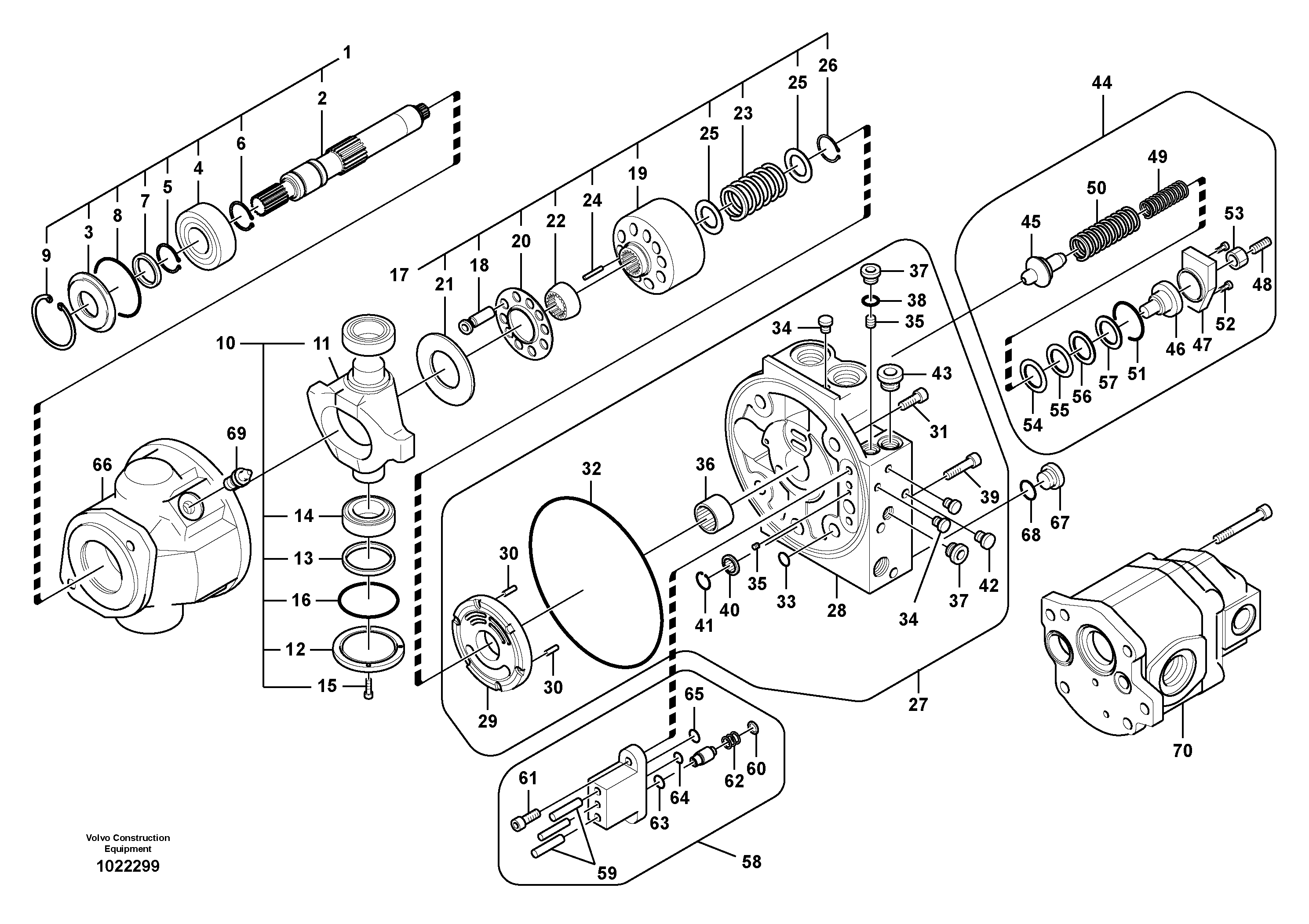 Схема запчастей Volvo EC55B - 4098 Гидронасос (шестеренчатый) 