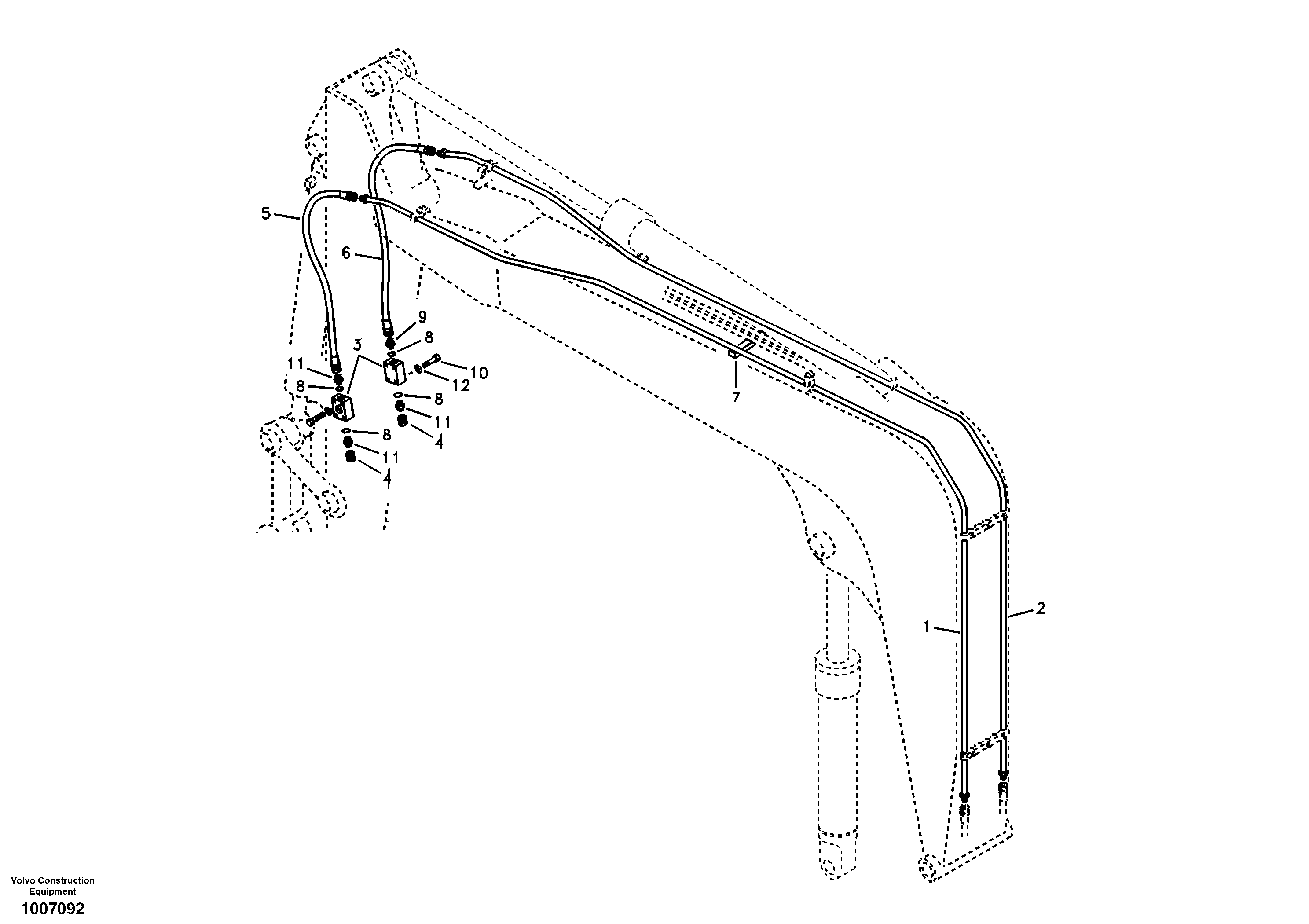 Схема запчастей Volvo EC55B - 34906 Working hydraulic, hammer and shear for boom 