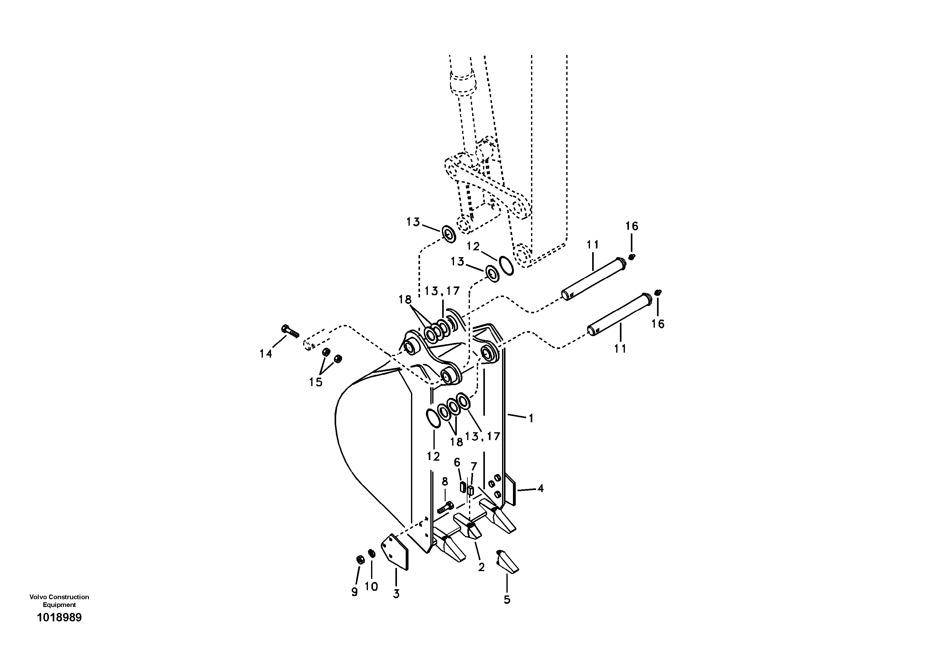 Схема запчастей Volvo EC55B - 32059 Ковш 