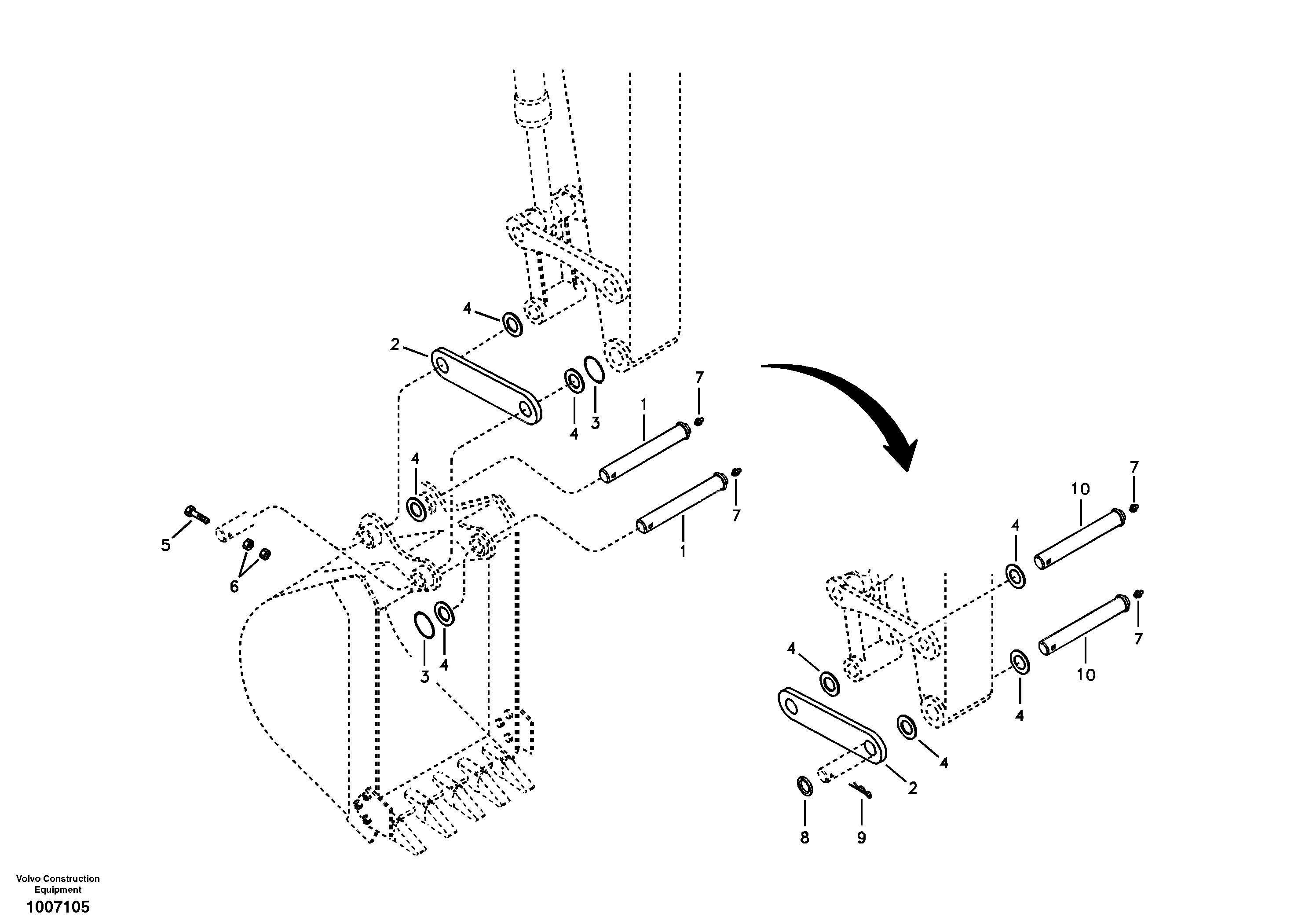 Схема запчастей Volvo EC55B - 32060 Linkage for no bucket 