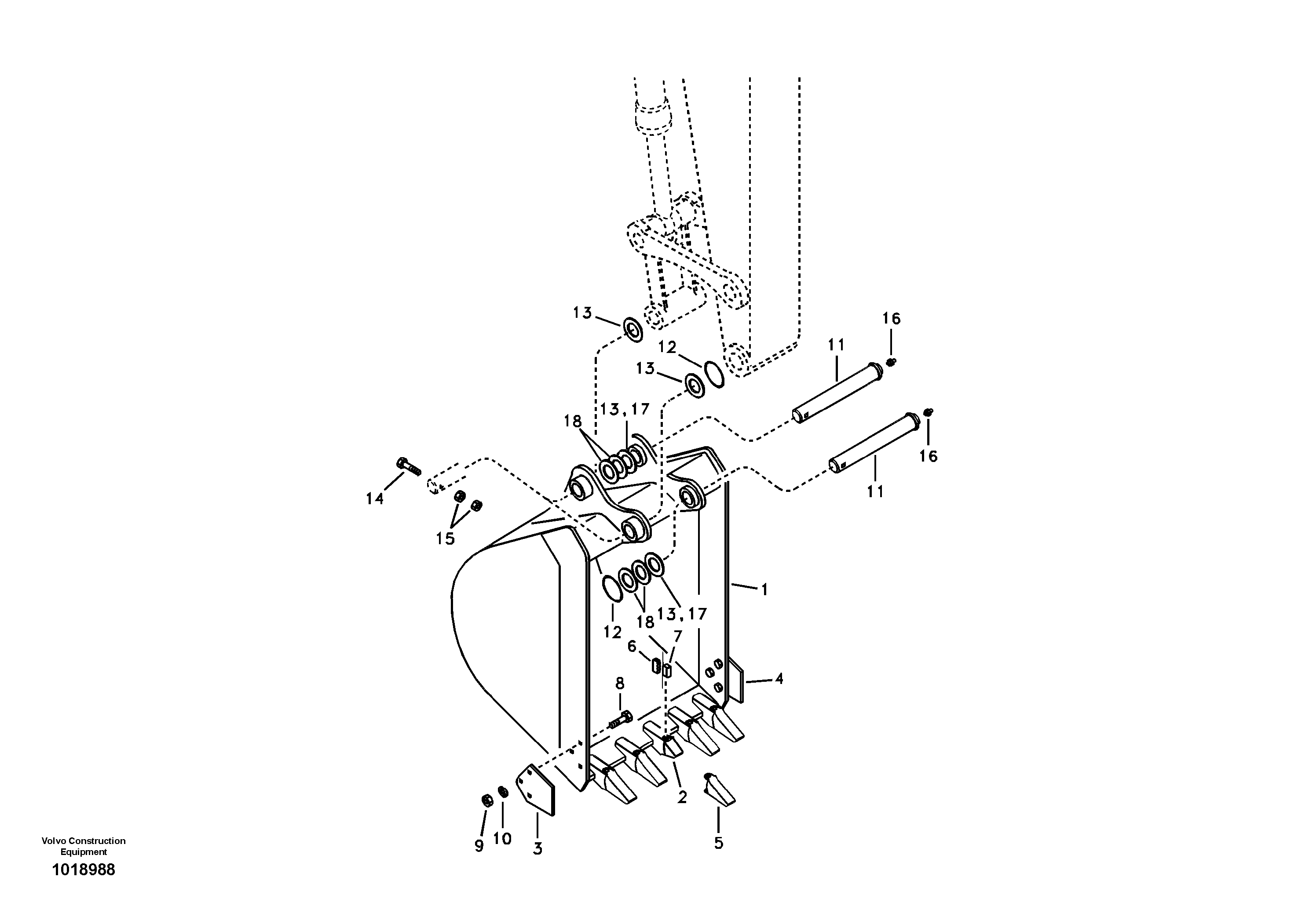 Схема запчастей Volvo EC55B - 35302 Ковш 