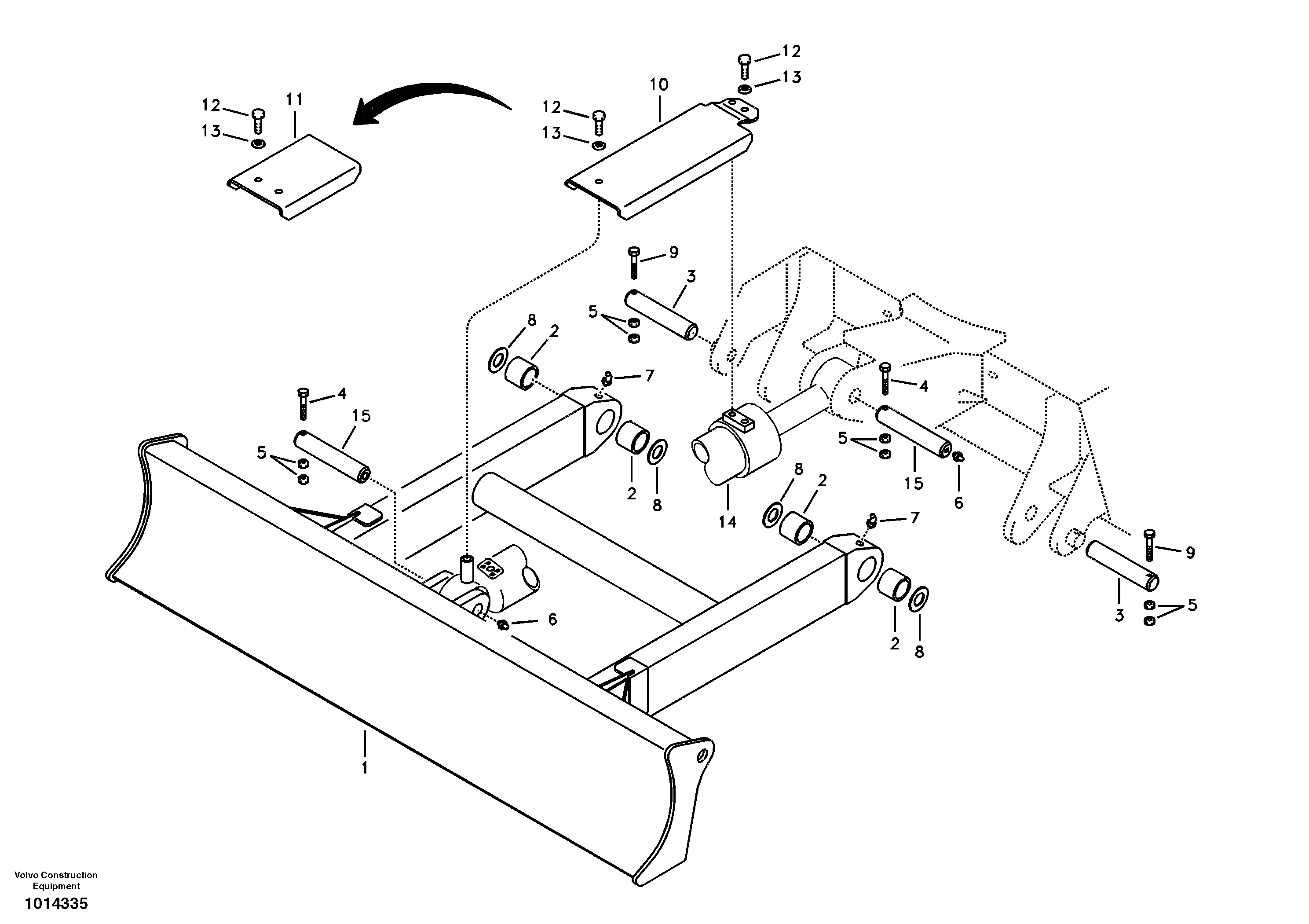 Схема запчастей Volvo EC55B - 68858 Лезвие отвала (аутригера) 