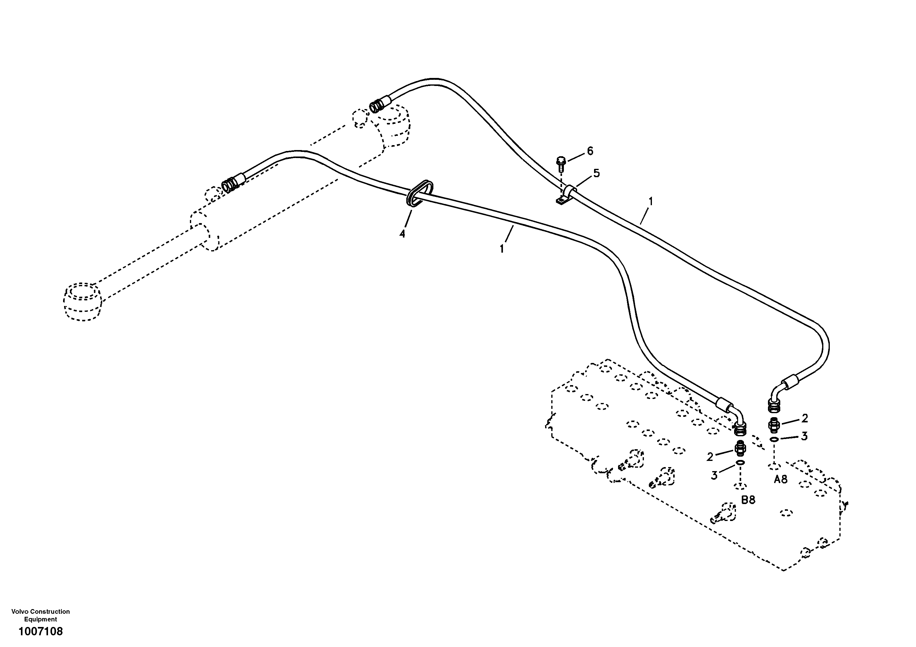 Схема запчастей Volvo EC55B - 32061 Boom swing system 