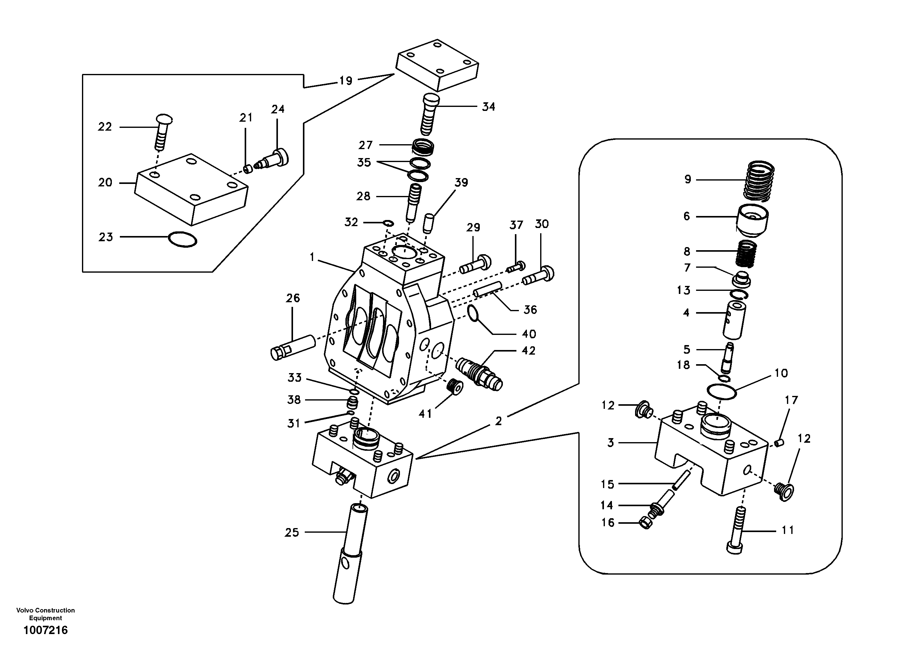 Схема запчастей Volvo EW55B - 4417 Control valve, travel motor 
