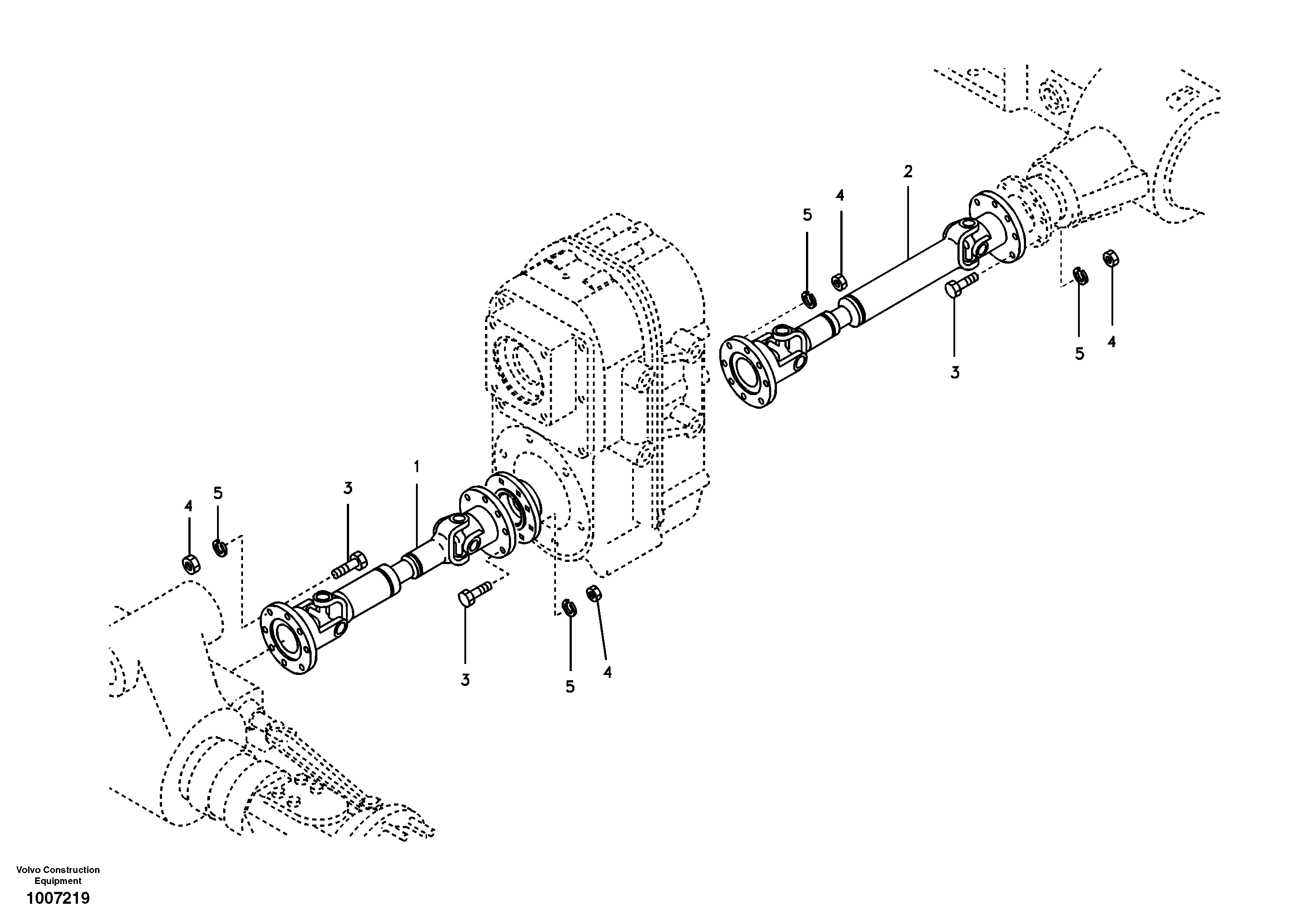 Схема запчастей Volvo EW55B - 4432 Propeller shaft, mounting 