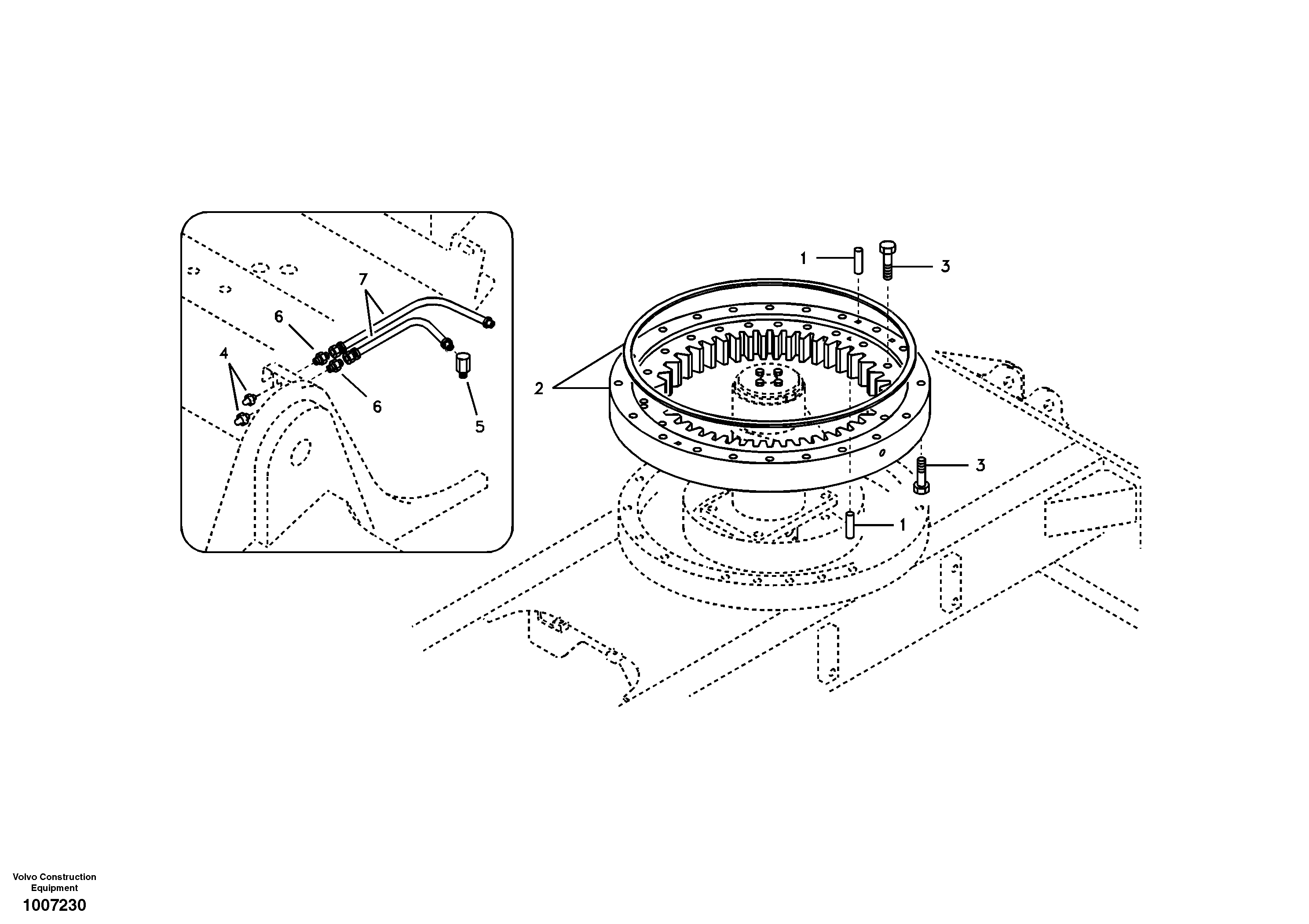 Схема запчастей Volvo EW55B - 4463 Swing system 