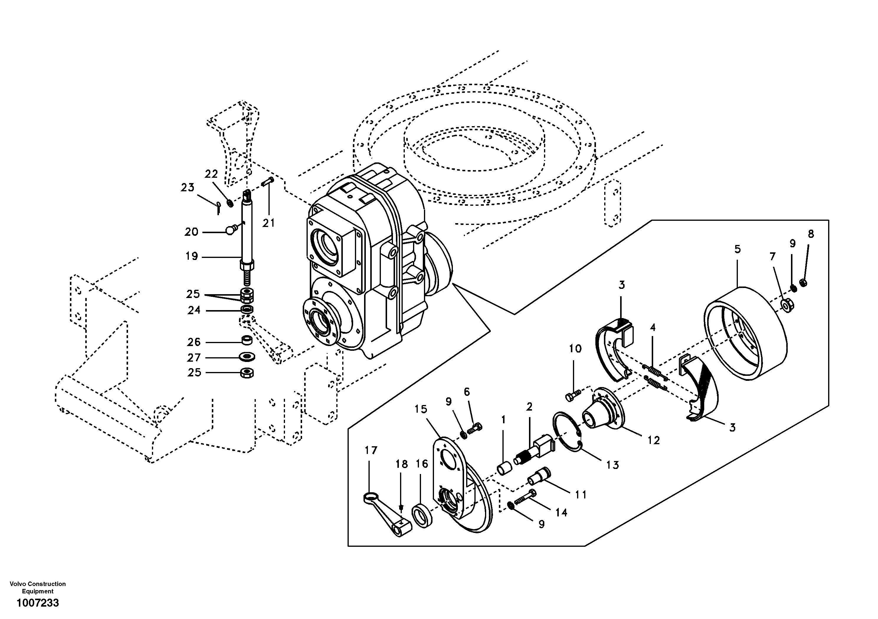 Схема запчастей Volvo EW55B - 5030 Система стояночного тормоза 
