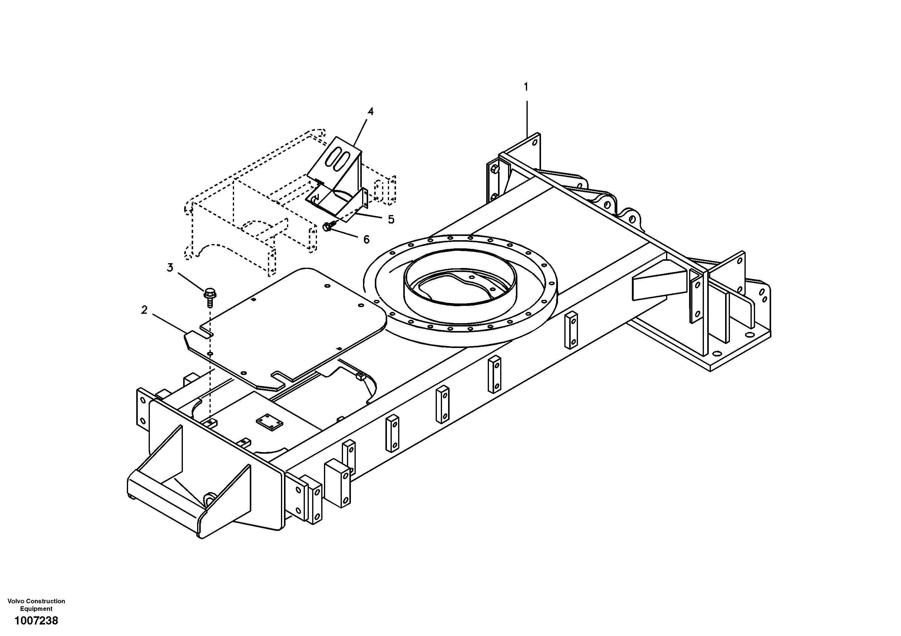 Схема запчастей Volvo EW55B - 5244 Рама экскаватора (ходовой части, шасси) 