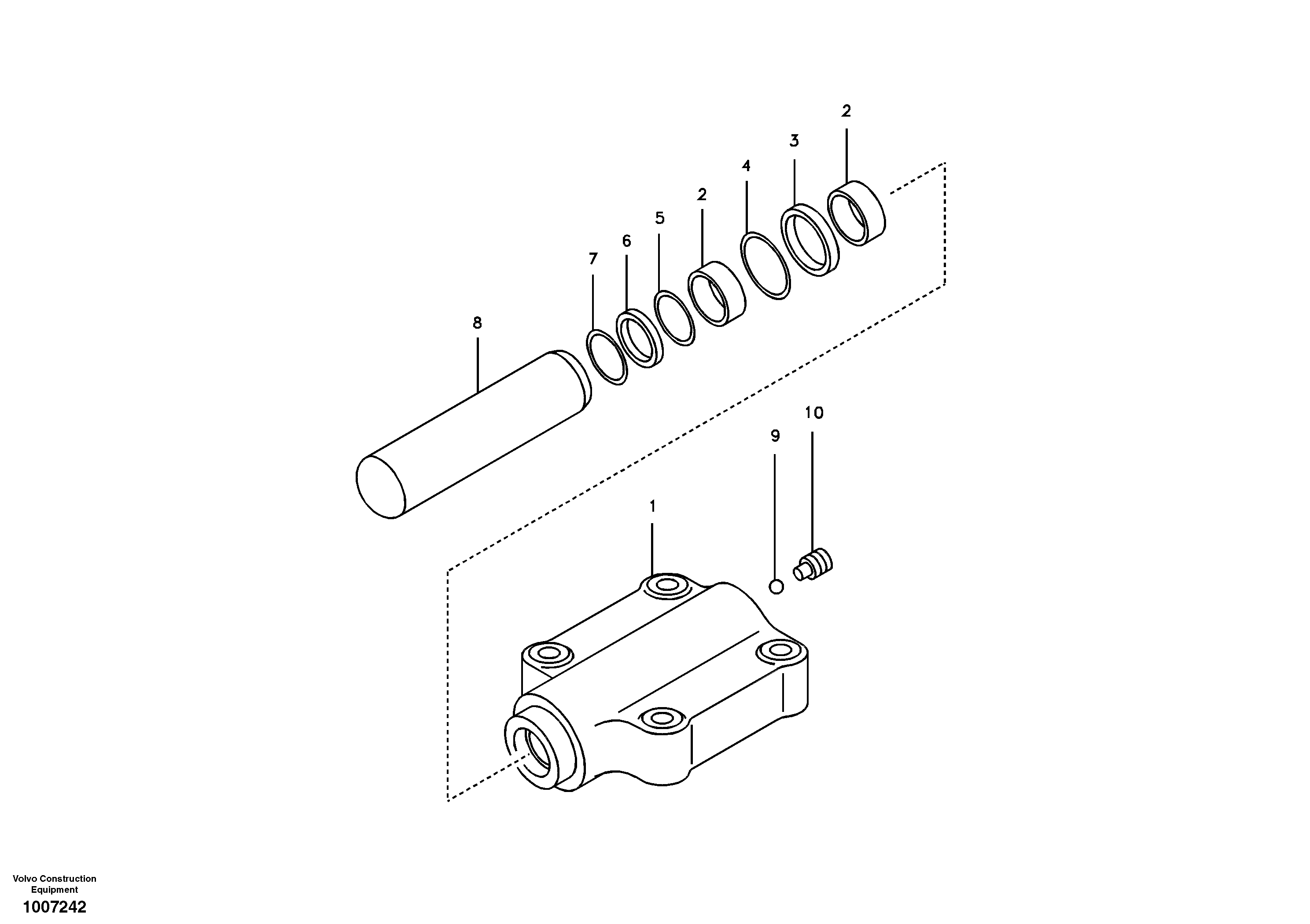 Схема запчастей Volvo EW55B - 13115 Axle locking cylinder 