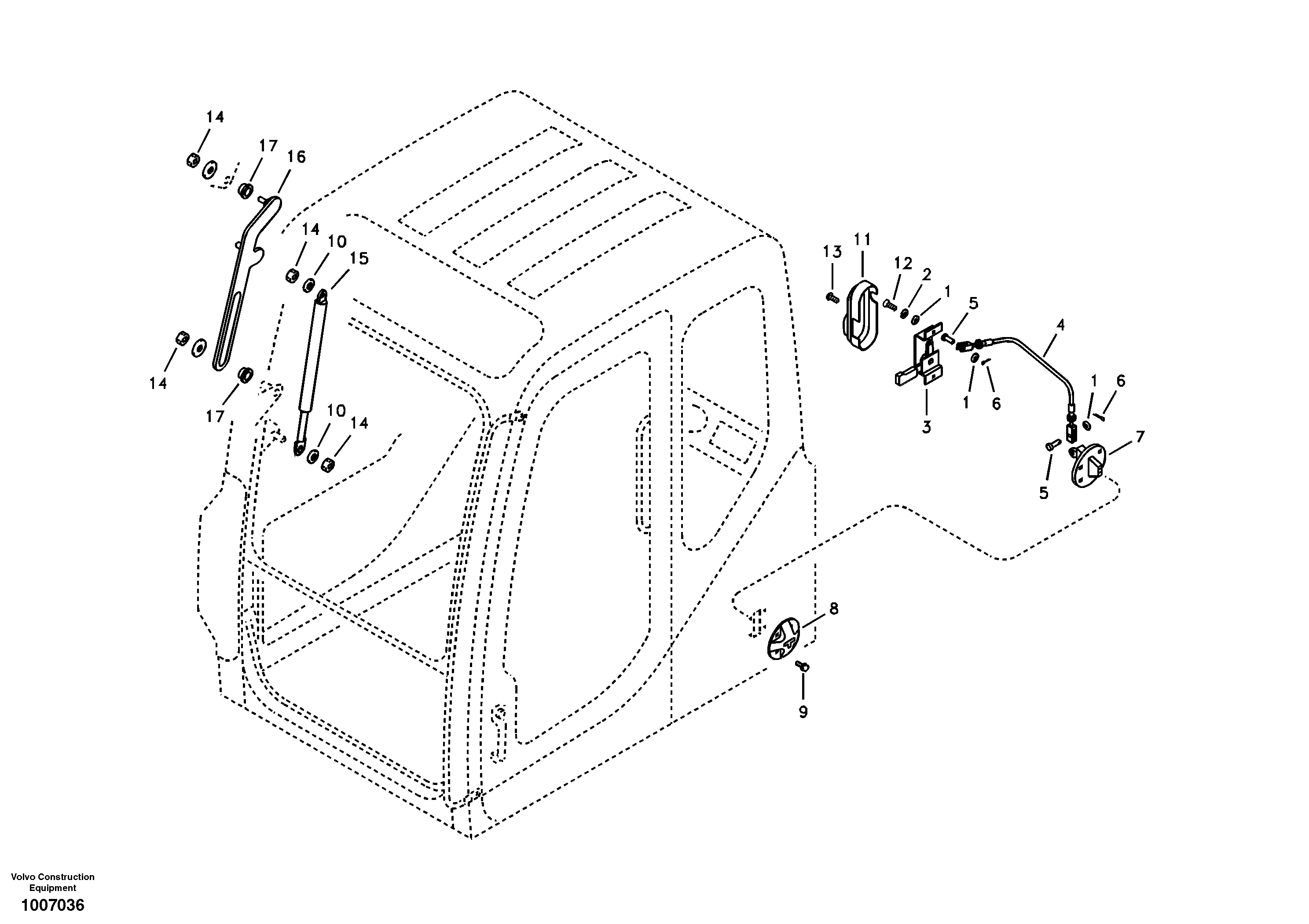 Схема запчастей Volvo EW55B - 53819 Operators cab 