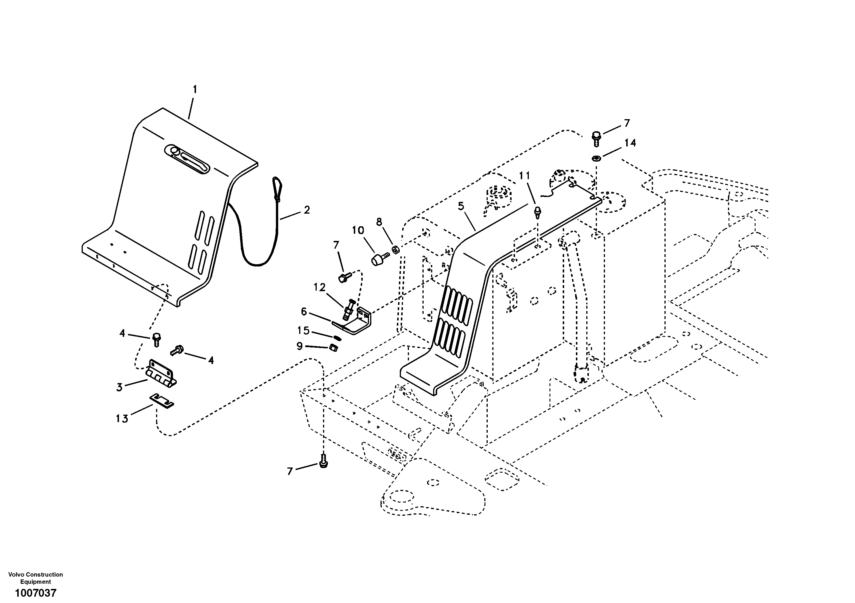 Схема запчастей Volvo EW55B - 75027 Cowl frame 