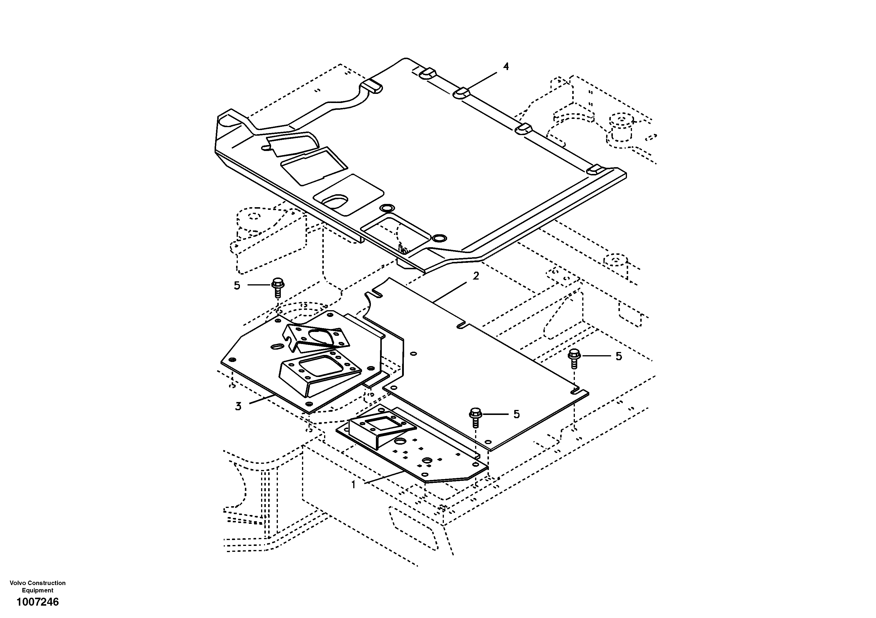 Схема запчастей Volvo EW55B - 5467 Cabin floor 