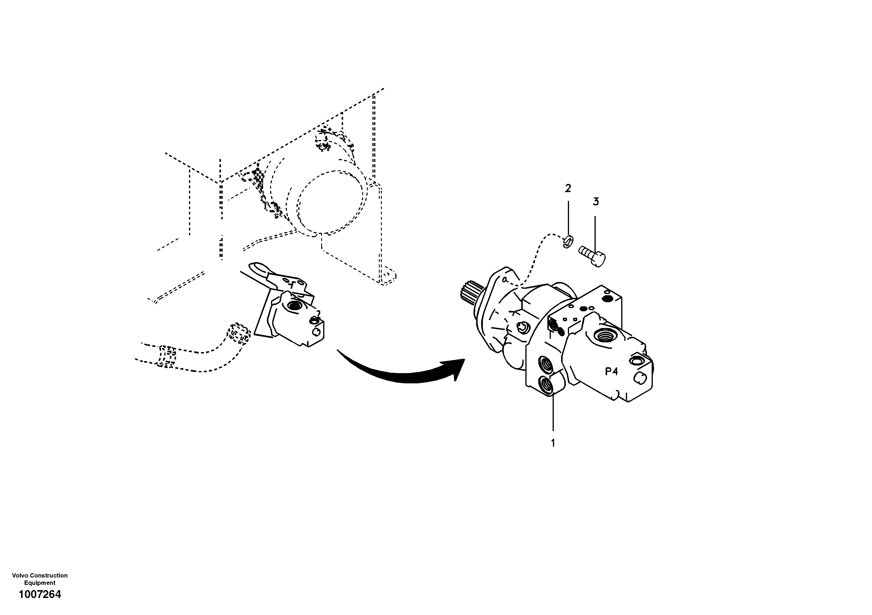 Схема запчастей Volvo EW55B - 4305 Гидронасос (основной насос) 