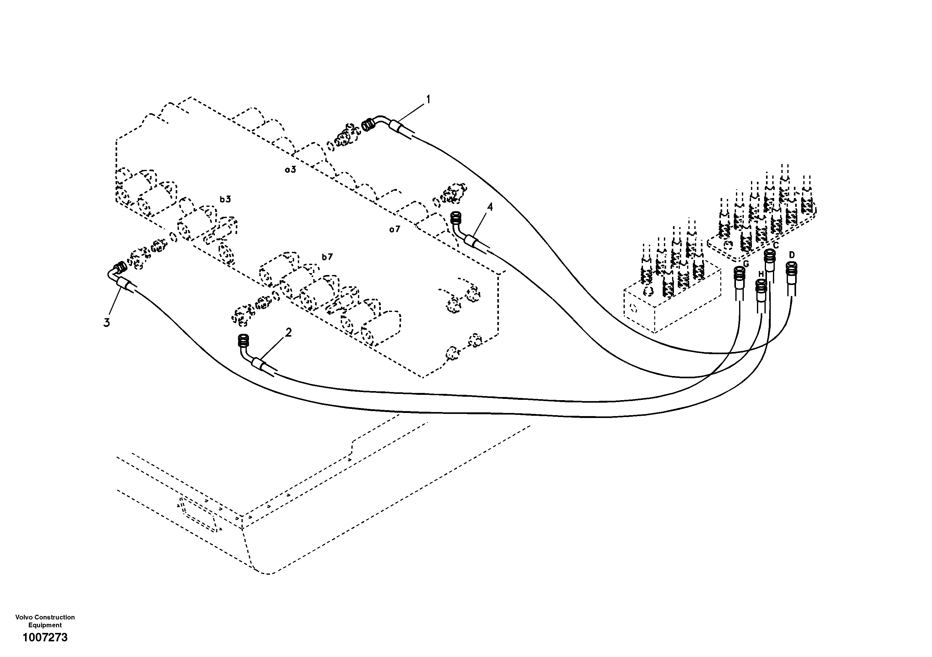 Схема запчастей Volvo EW55B - 6607 Servo system, changing lever function 