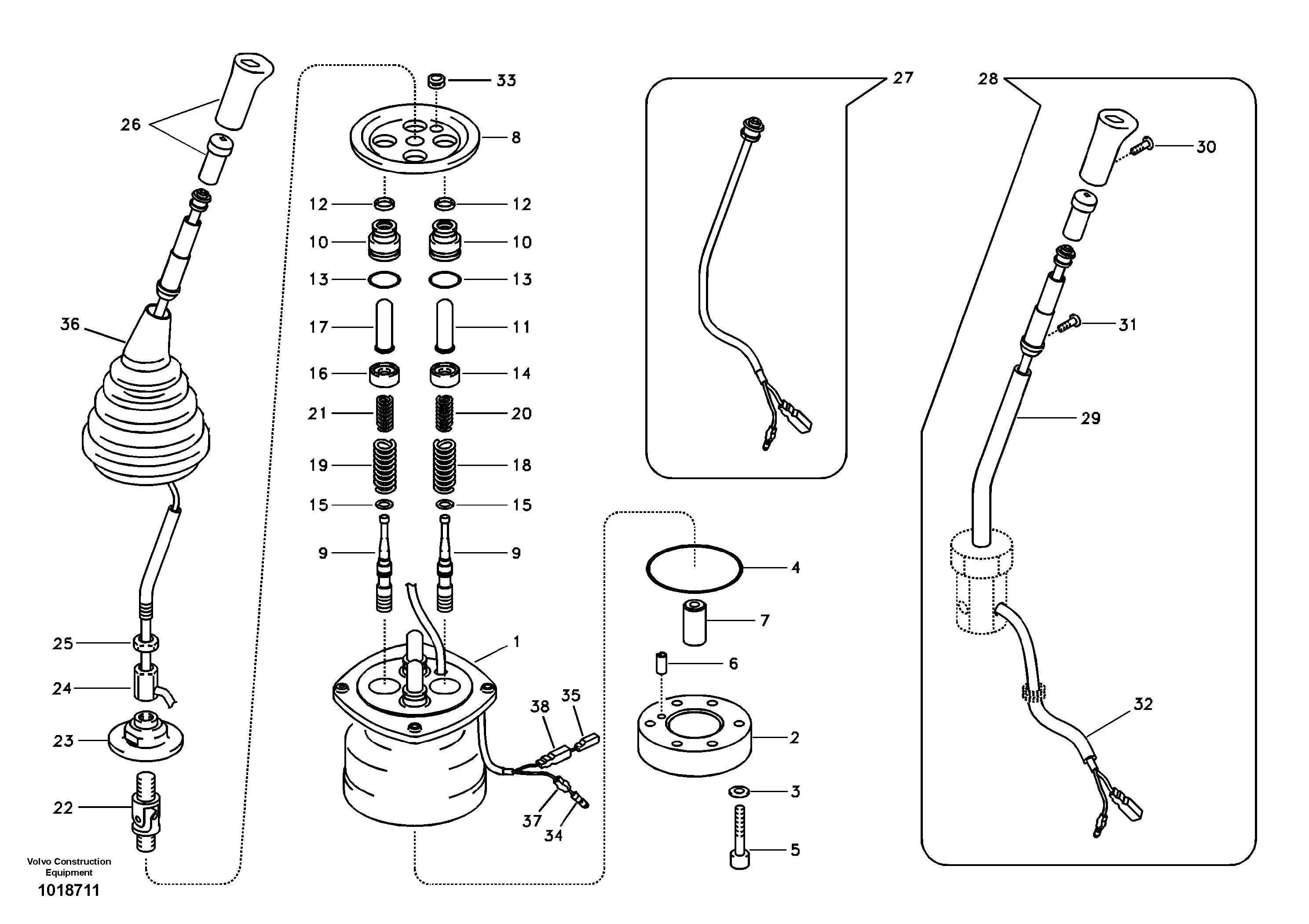 Схема запчастей Volvo EW55B - 93851 Servo system, solenoid valve 