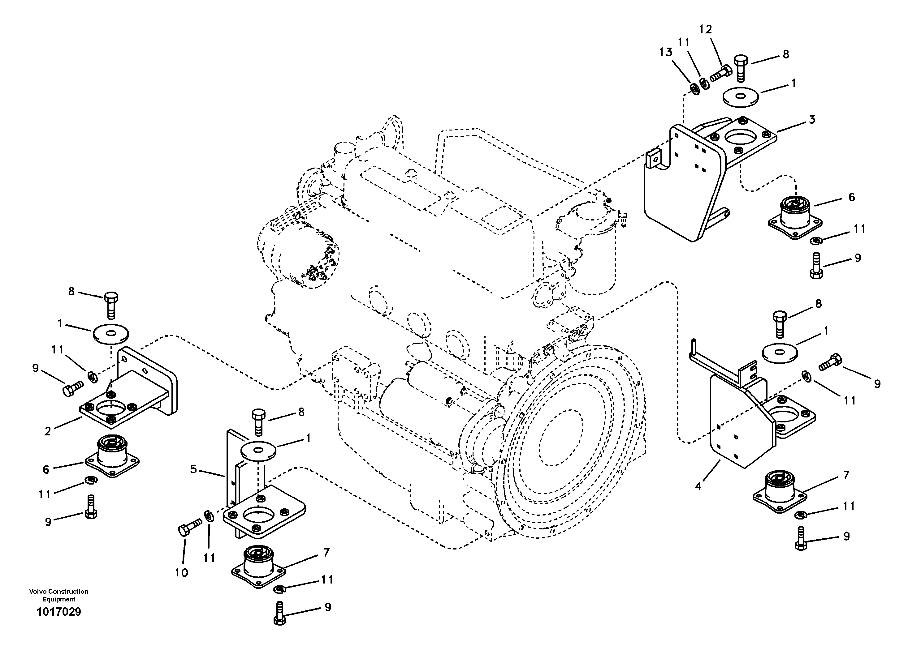 Схема запчастей Volvo EW55B - 4243 Engine mount 