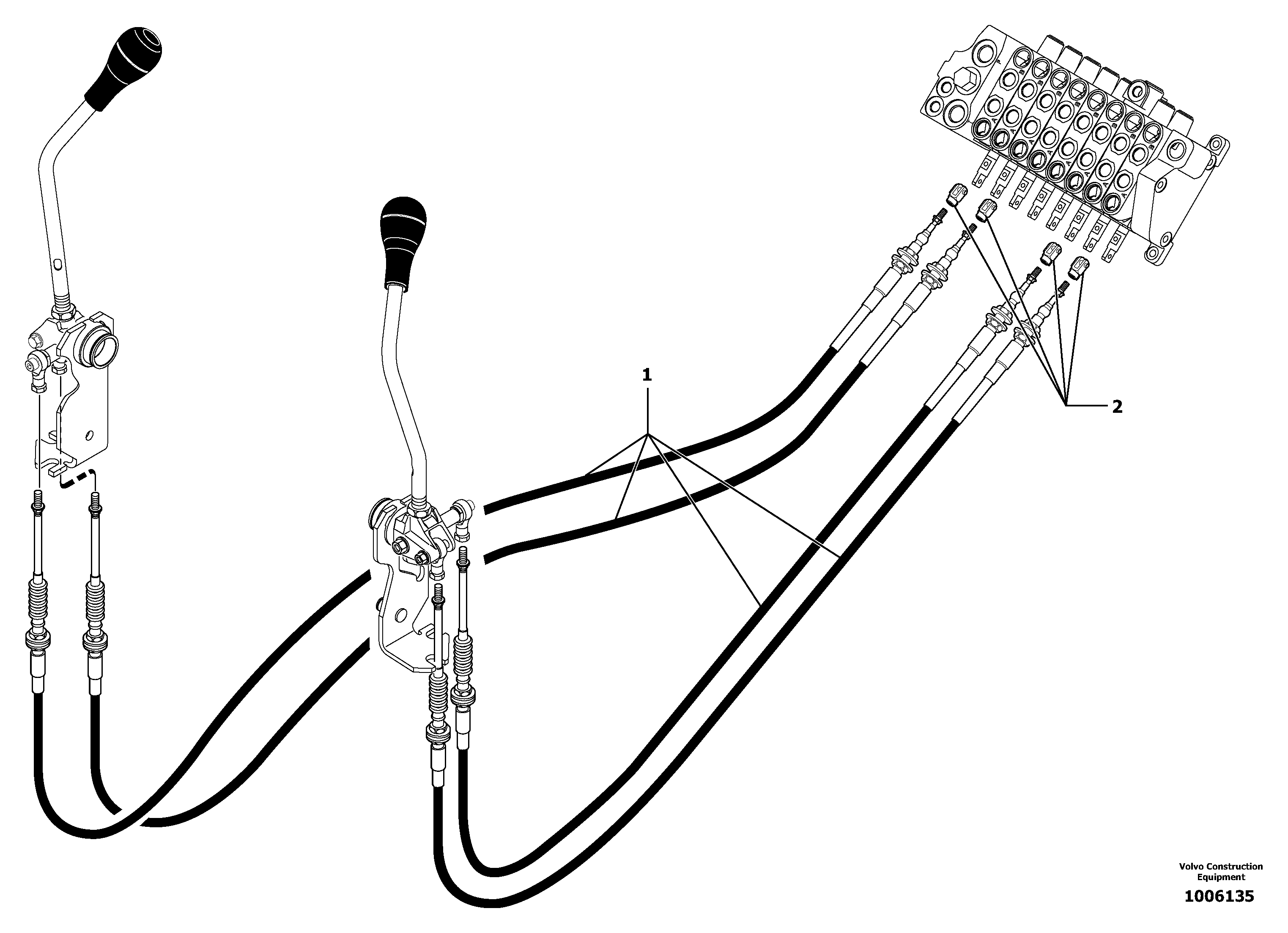Схема запчастей Volvo EC13 TYPE 600 XR/XTV - 13909 Control levers : boom/dipper arm/ bucket/ slewing 