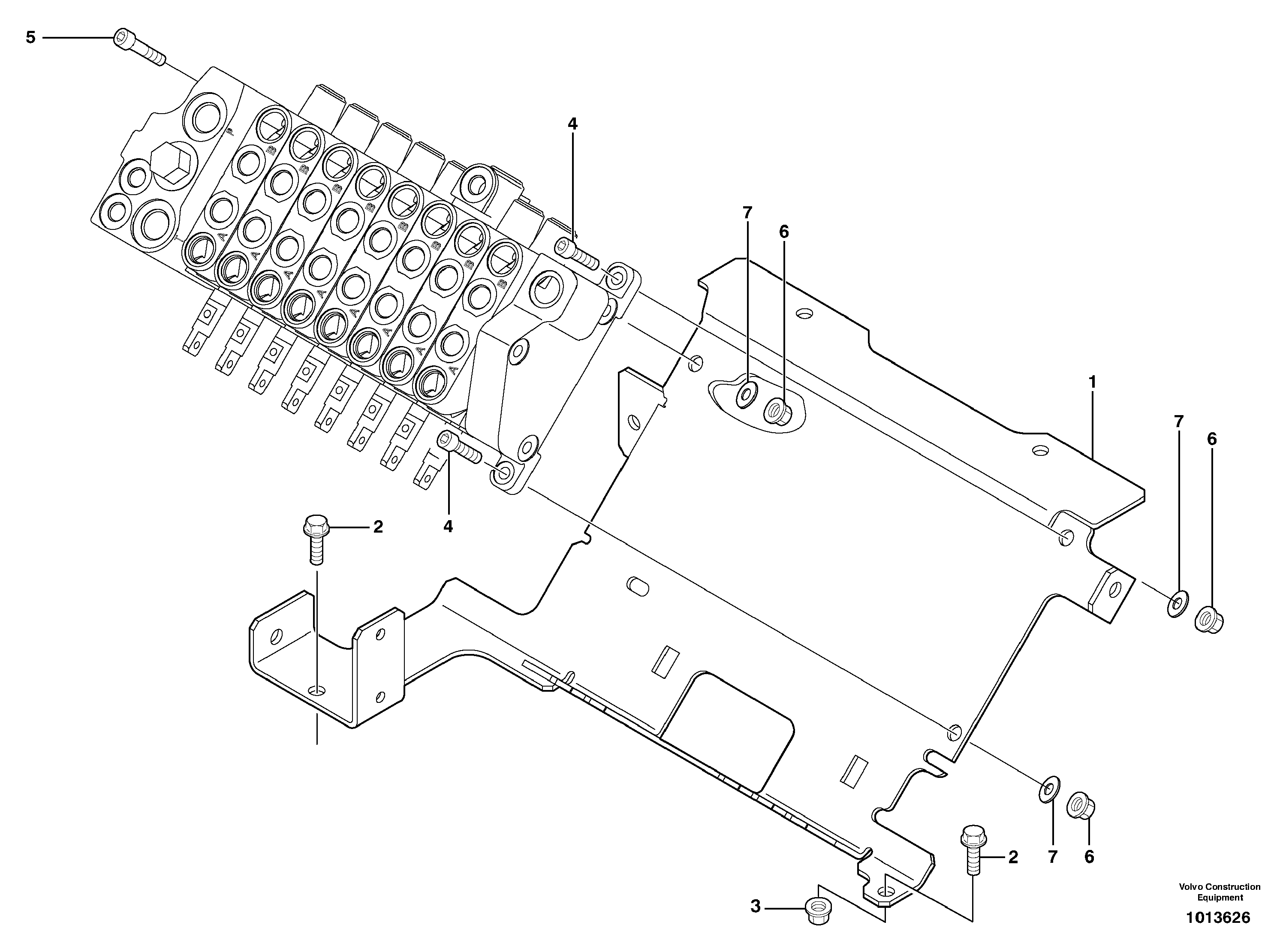 Схема запчастей Volvo EC13 TYPE 600 XR/XTV - 9454 Main valve assembly with fitting parts 