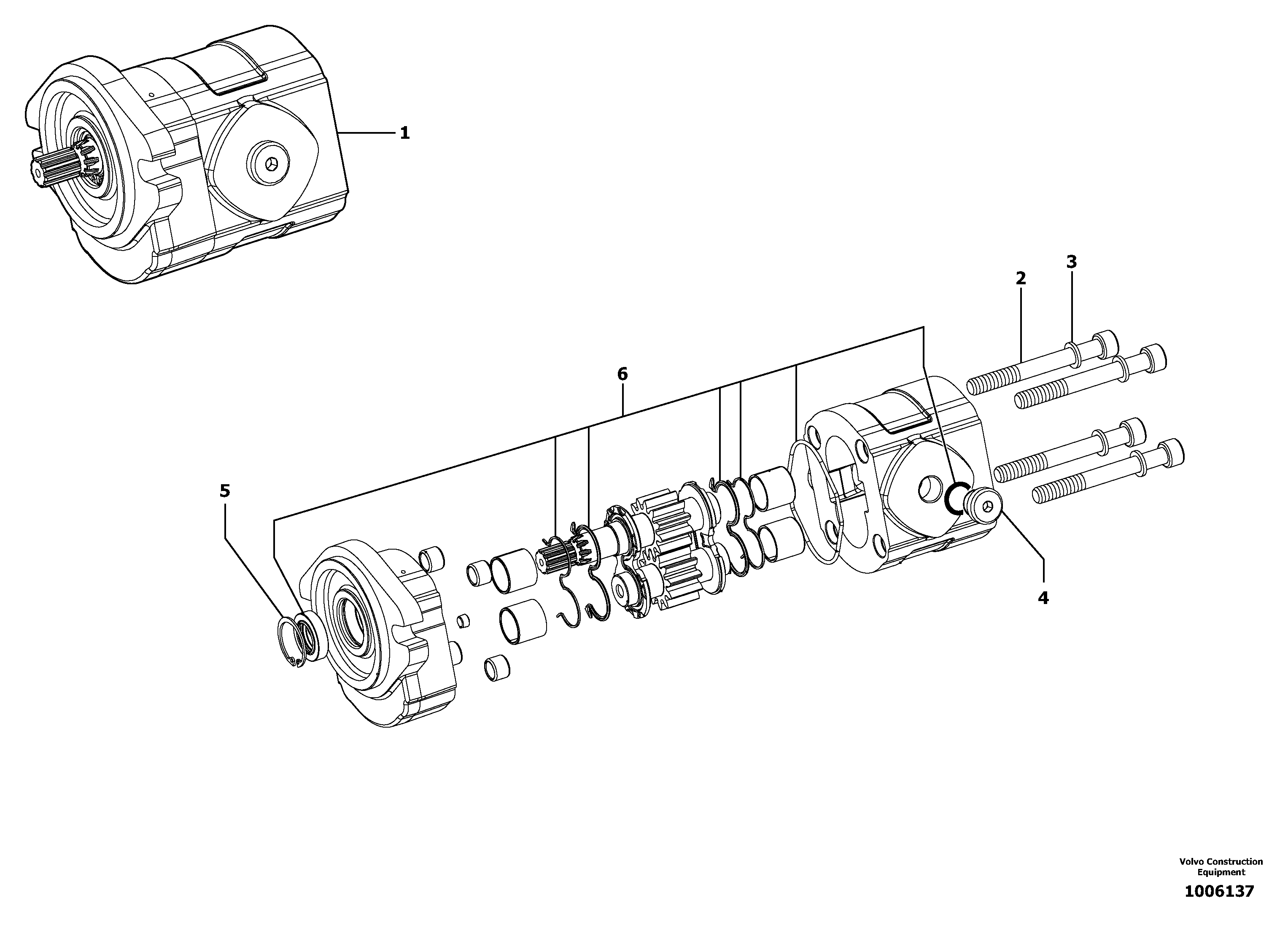 Схема запчастей Volvo EC13 TYPE 600 XR/XTV - 13910 Гидронасос (основной насос) 