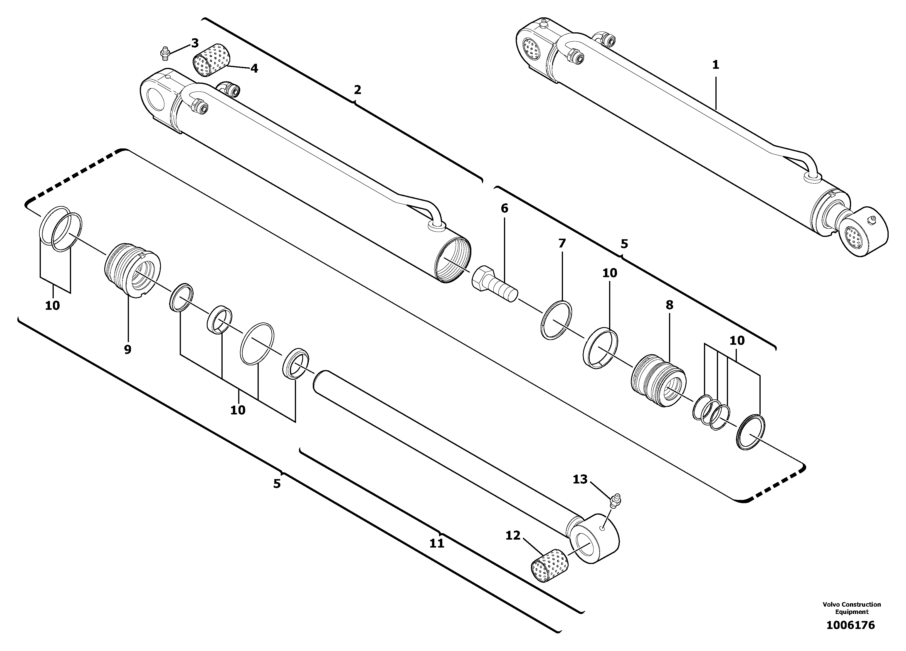 Схема запчастей Volvo EC13 TYPE 600 XR/XTV - 14770 Гидроцилиндр стрелы 