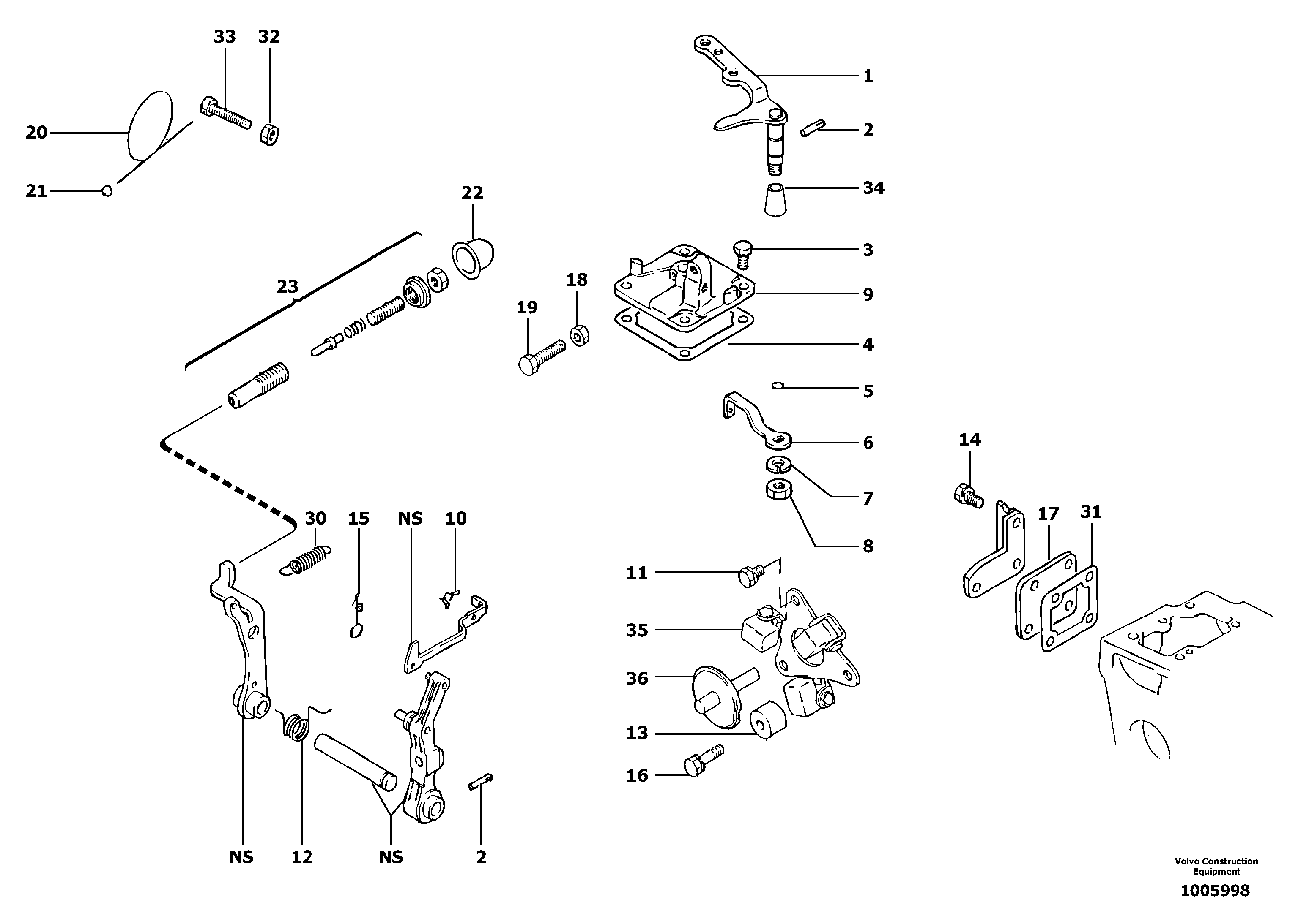 Схема запчастей Volvo EC13 TYPE 600 XR/XTV - 11037 Engine injection pump control 