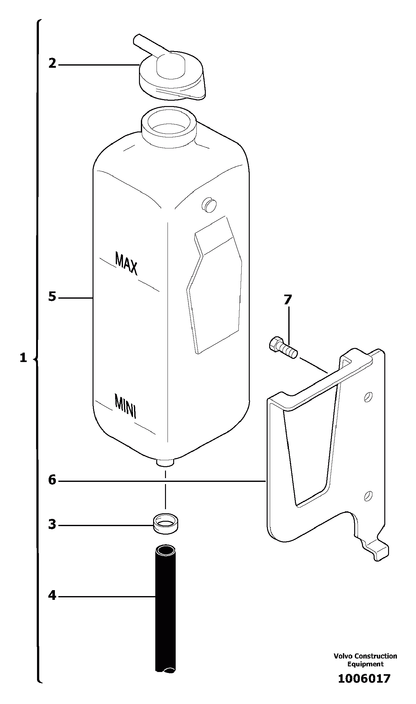 Схема запчастей Volvo EC13 TYPE 600 XR/XTV - 11048 Бак (бачок) расширительный 