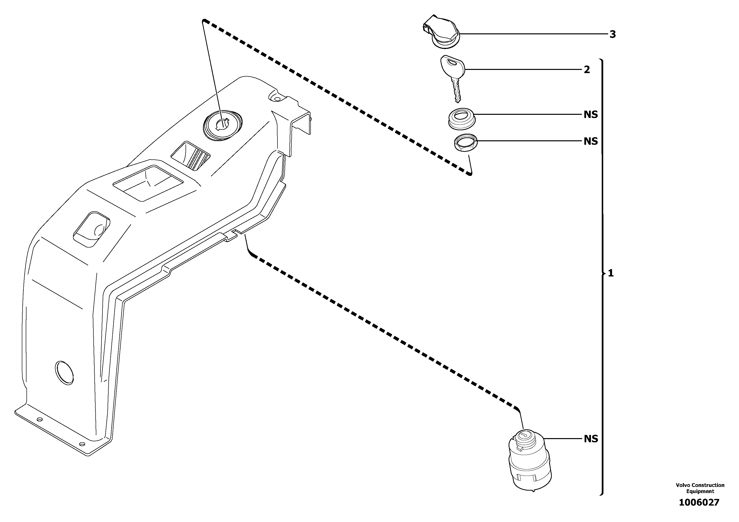 Схема запчастей Volvo EC13 TYPE 600 XR/XTV - 13483 Starting and preheating switch 