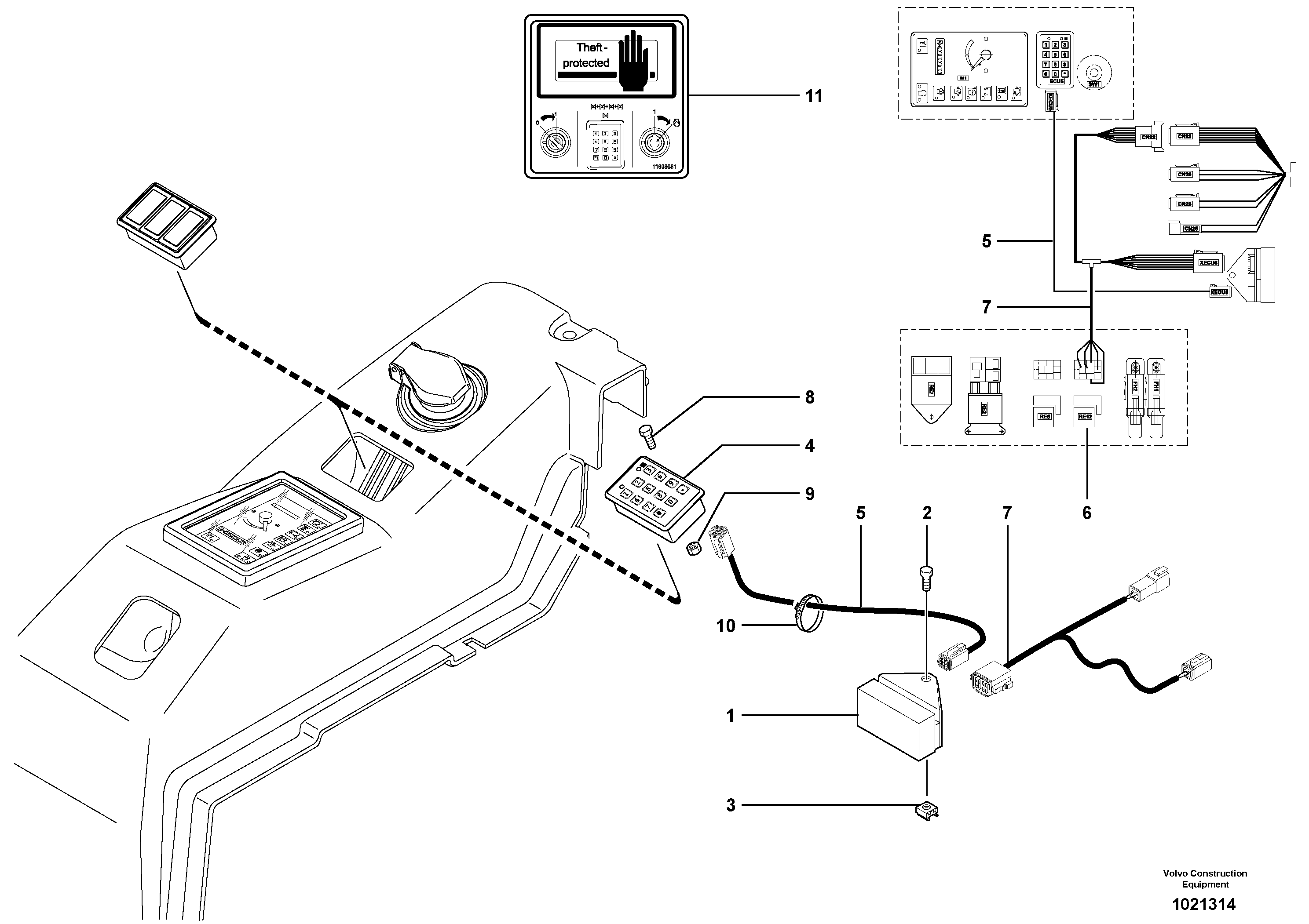 Схема запчастей Volvo EC13 TYPE 600 XR/XTV - 13486 Coded keypad ( anti-start ) 