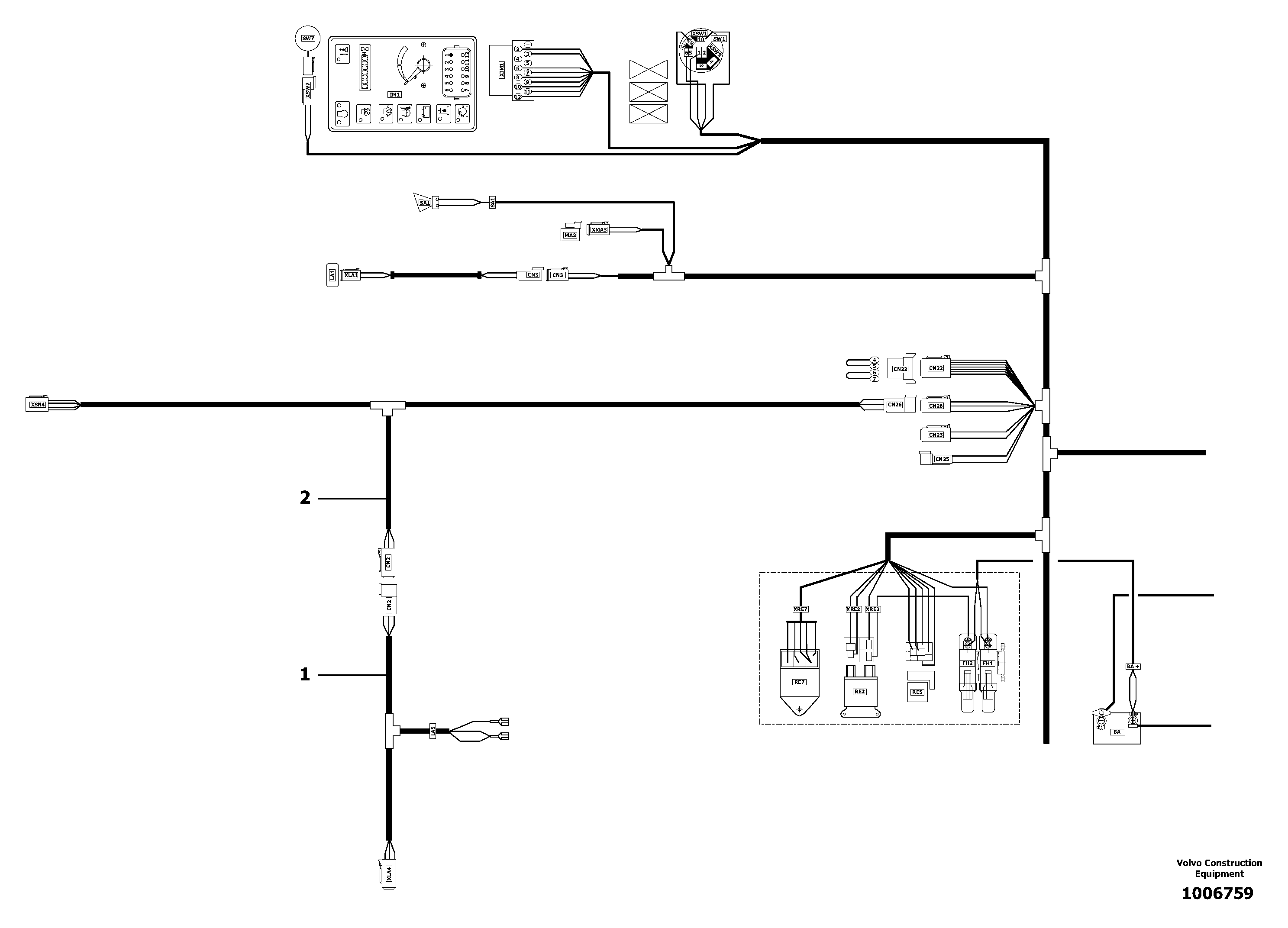 Схема запчастей Volvo EC13 TYPE 600 XR/XTV - 8248 Electrical system / Canopy 