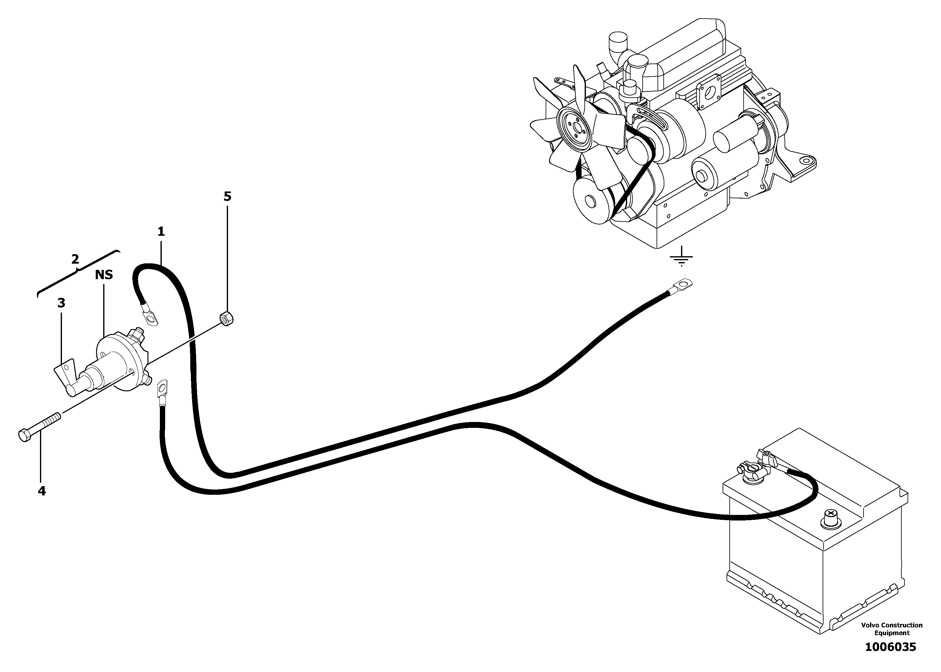 Схема запчастей Volvo EC13 TYPE 600 XR/XTV - 8253 Battery cut-out 