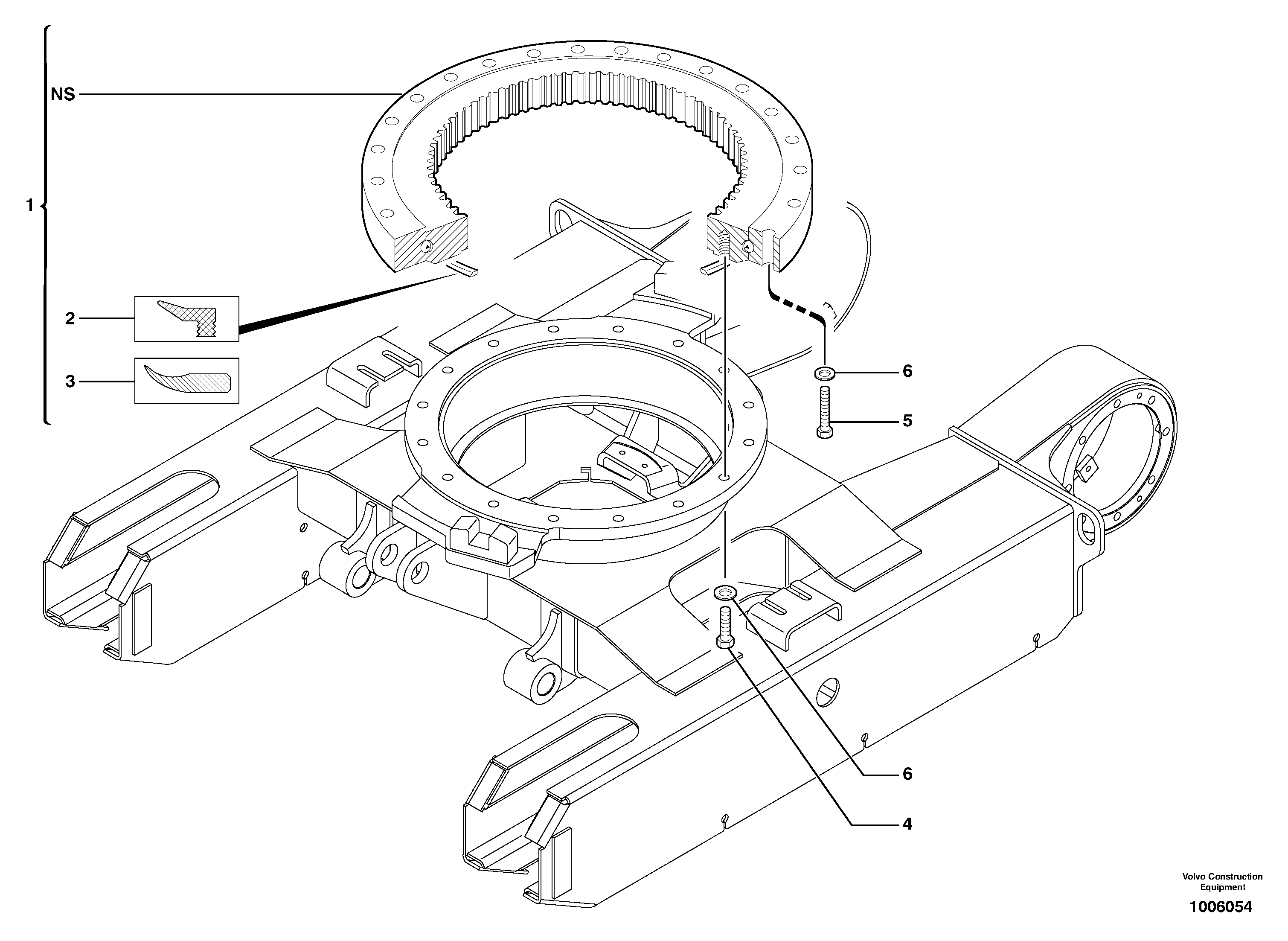 Схема запчастей Volvo EC13 TYPE 600 XR/XTV - 8275 Slewing ring 