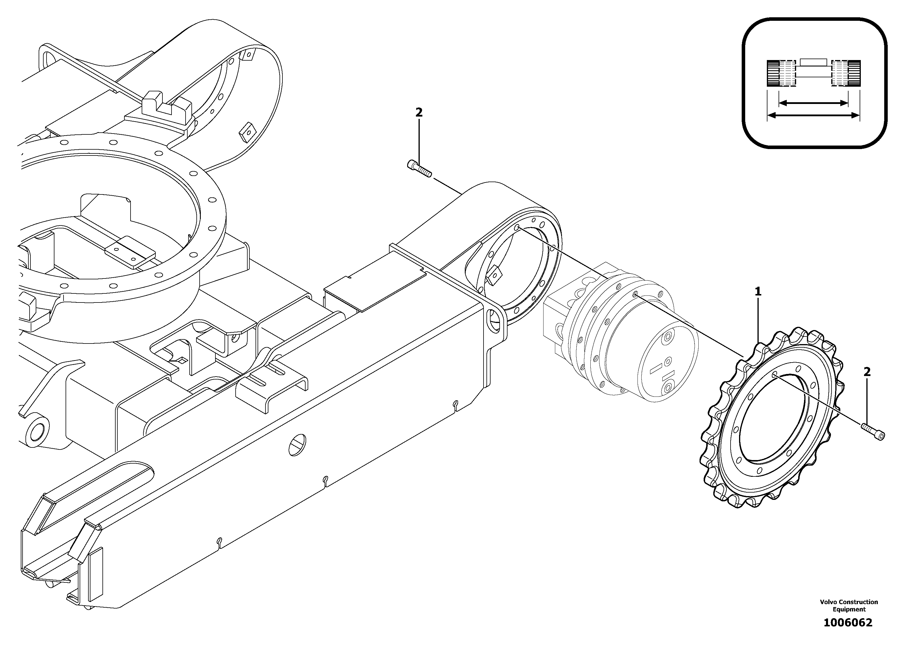 Схема запчастей Volvo EC13 TYPE 600 XR/XTV - 8283 Travelling gear motor assy / sprocket 